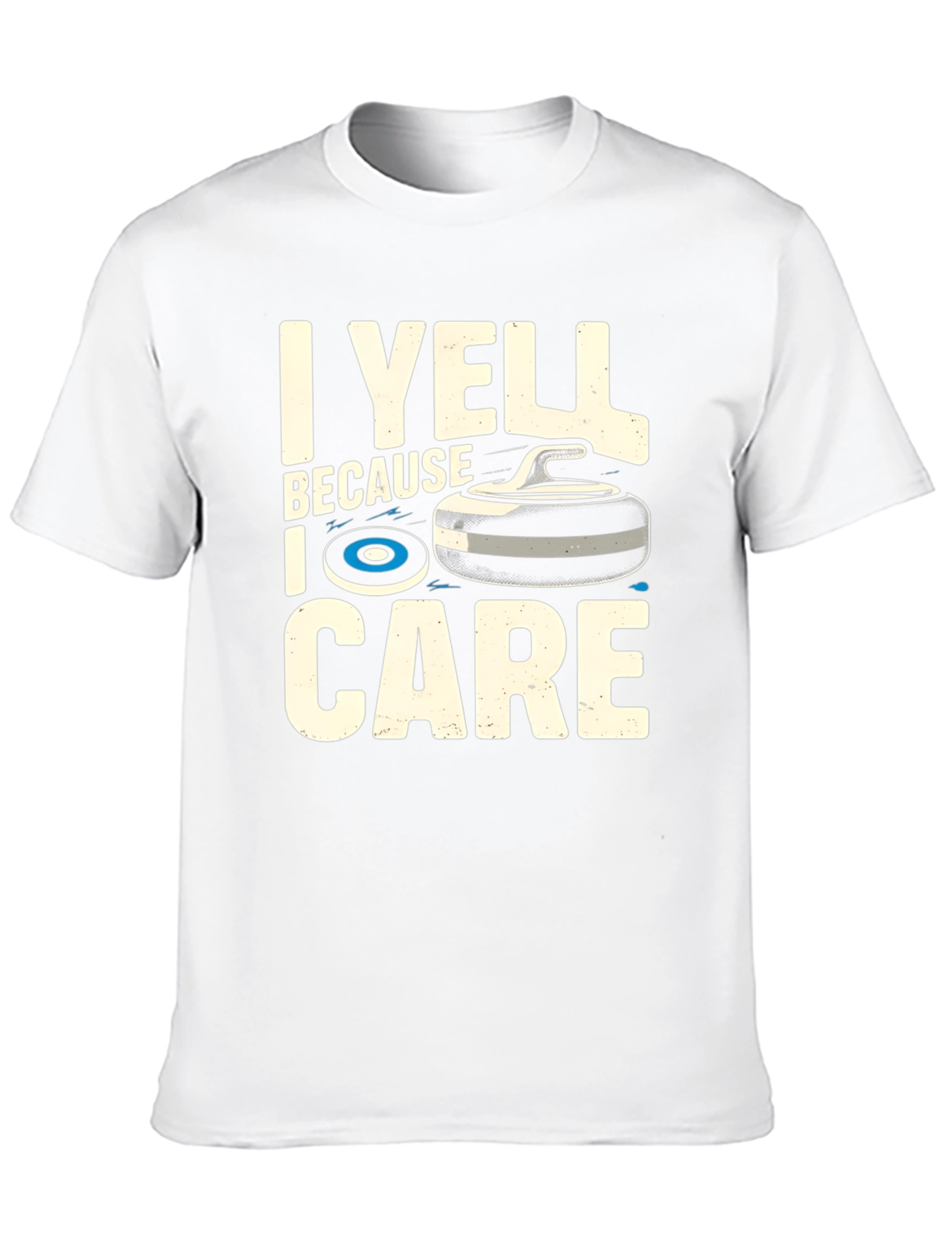 Black I Yell Because I Care Curling T-Shirt view 10
