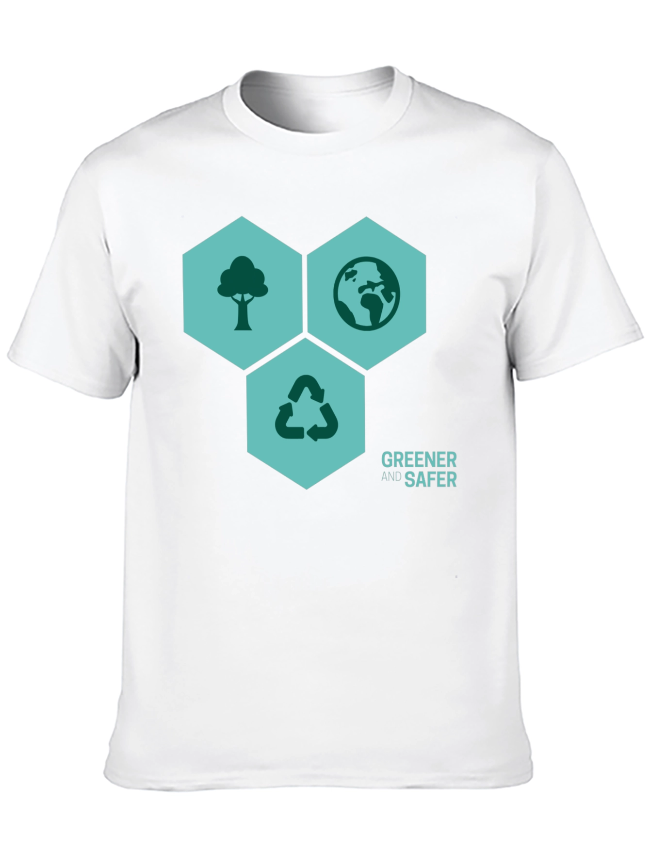 Black Eco-Friendly 'Greener & Safer' Graphic T-Shirt view 10