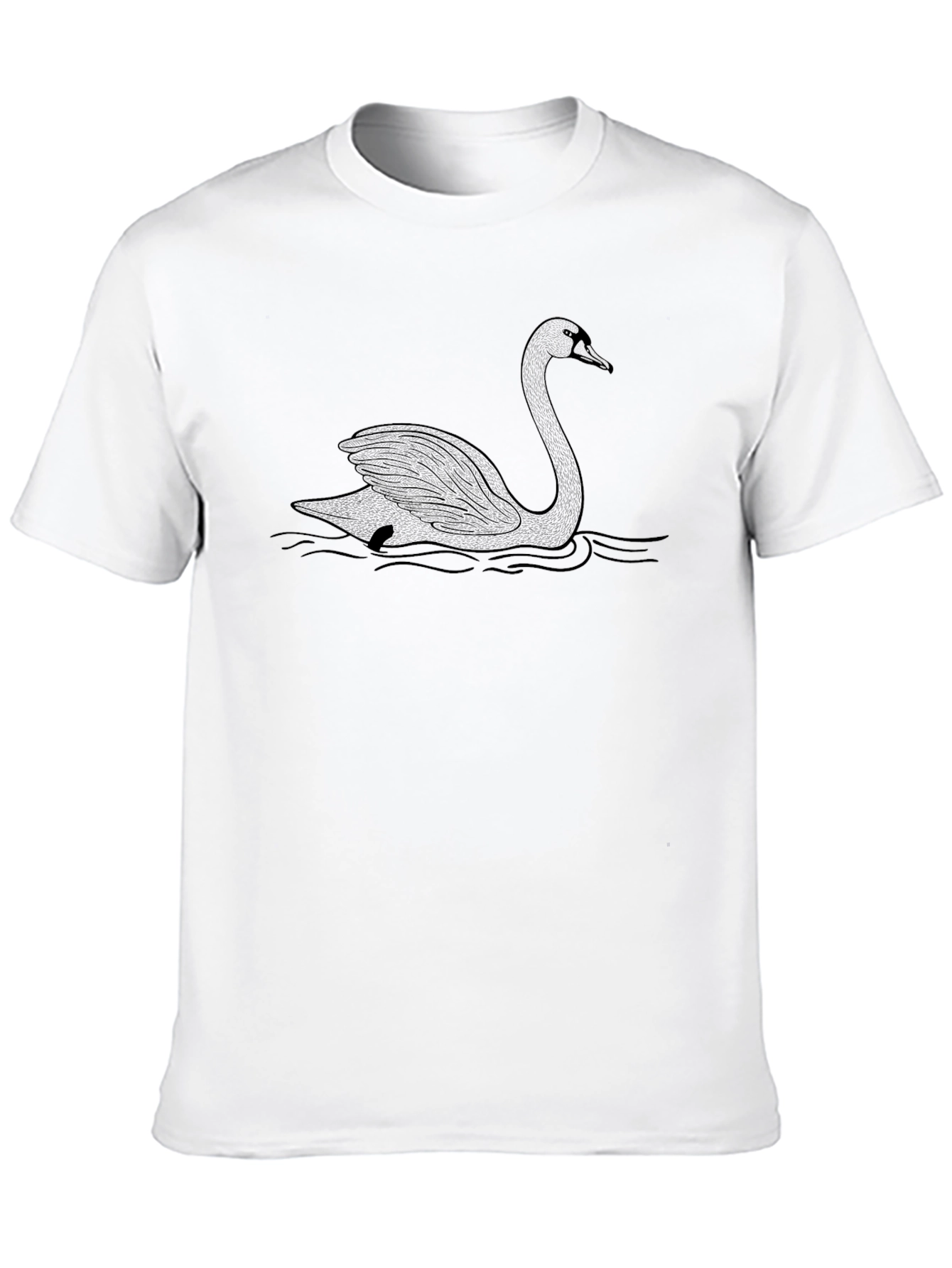 Black Elegant Swan Graphic Black T-Shirt view 10