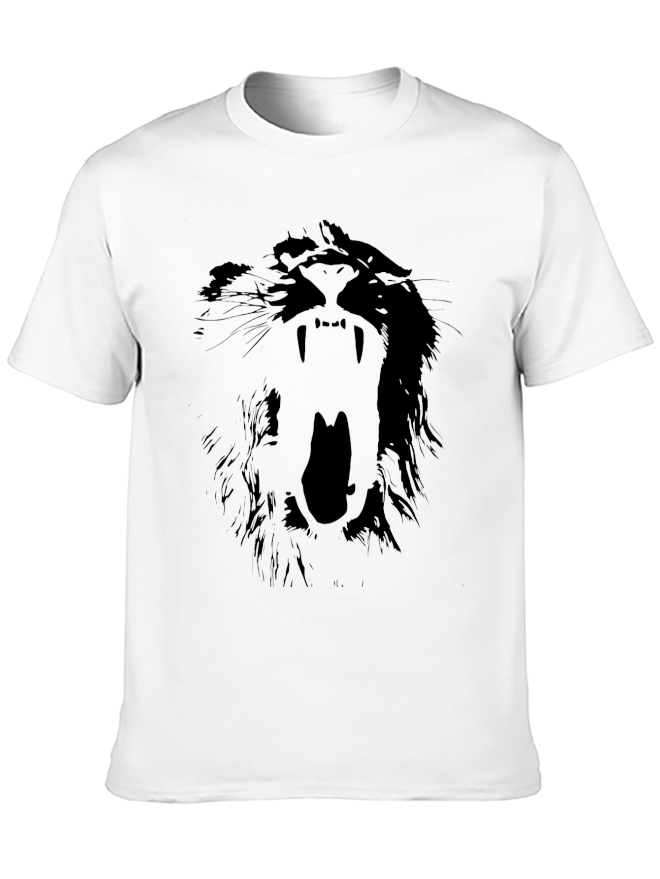 Black Lion Graphic Print Black T-Shirt view 10