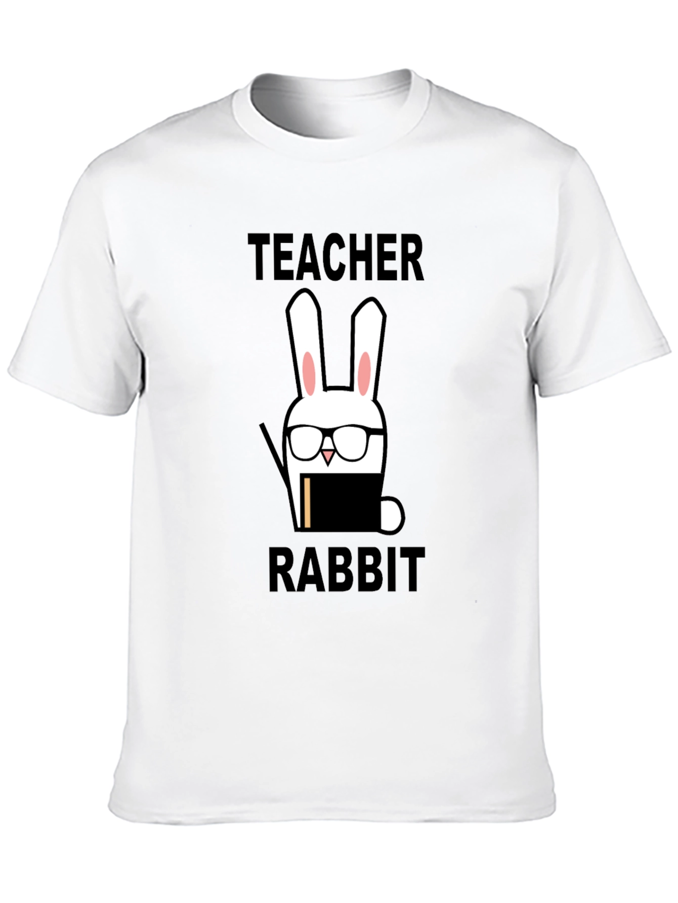 Black Teacher Rabbit Graphic Tee - Back to School Style view 10