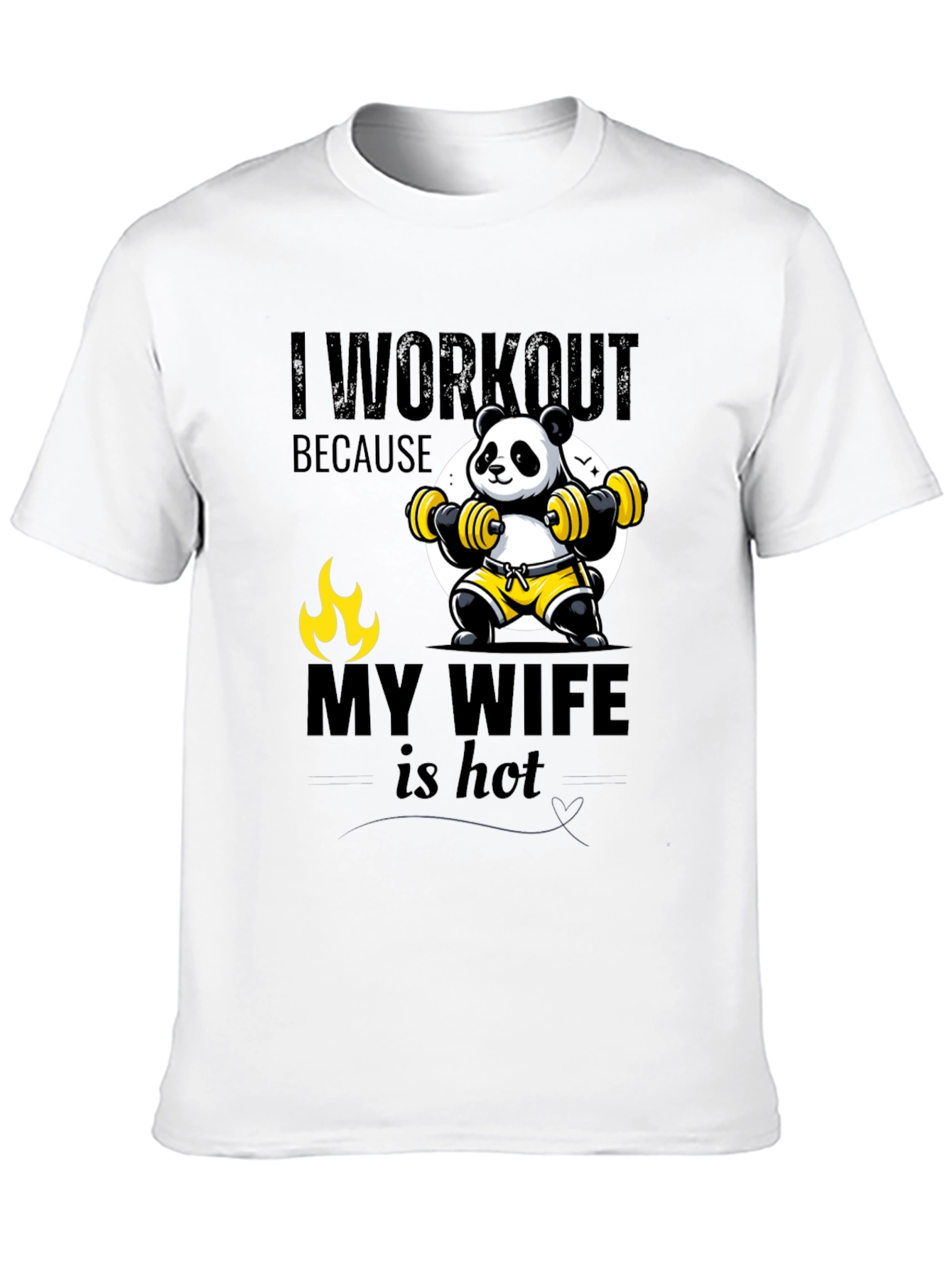 Funny Panda Workout T-Shirt - My Wife is Hot - 10