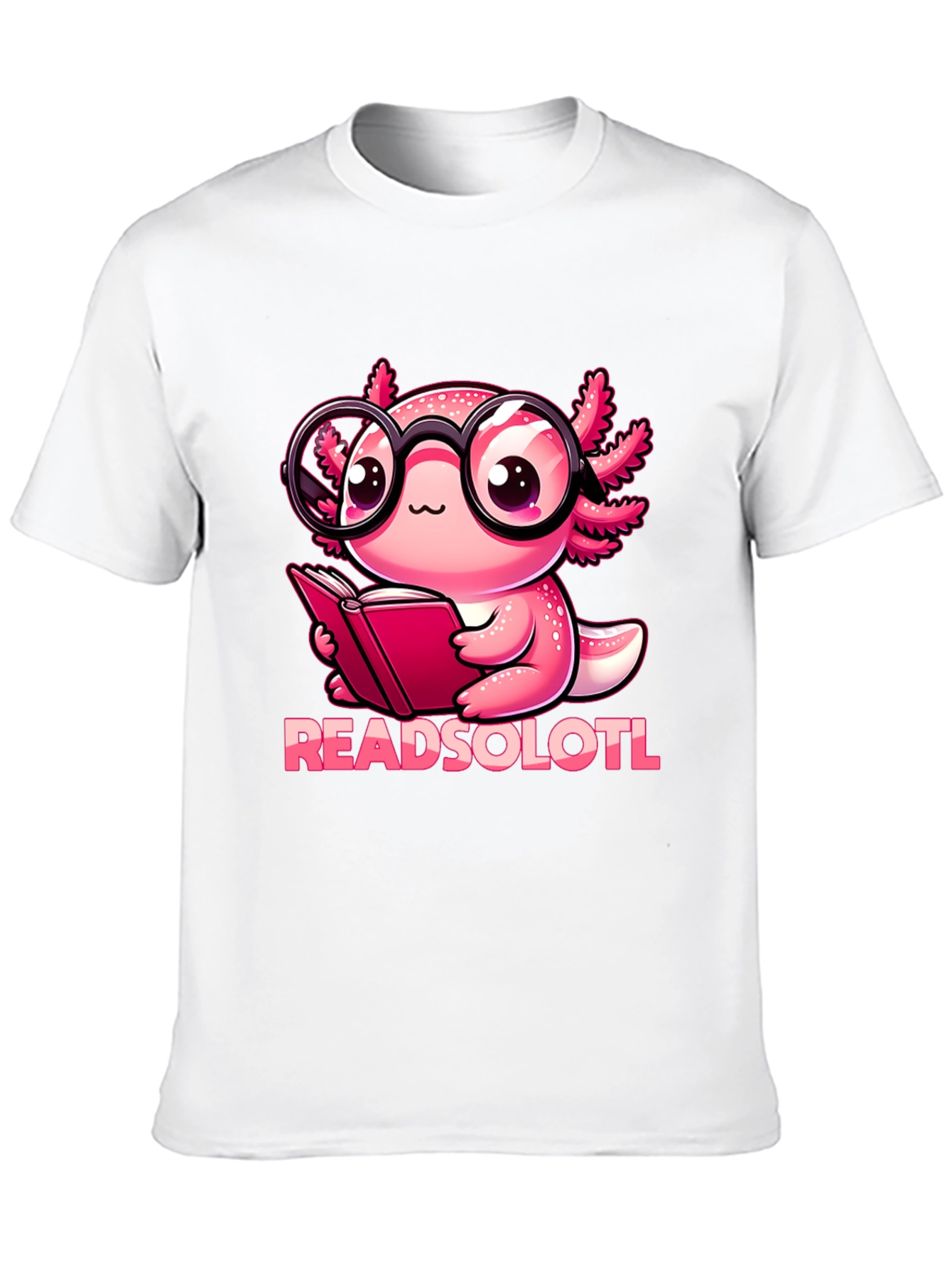 Black Readsolotl T-Shirt - Bookworm Axolotl view 10