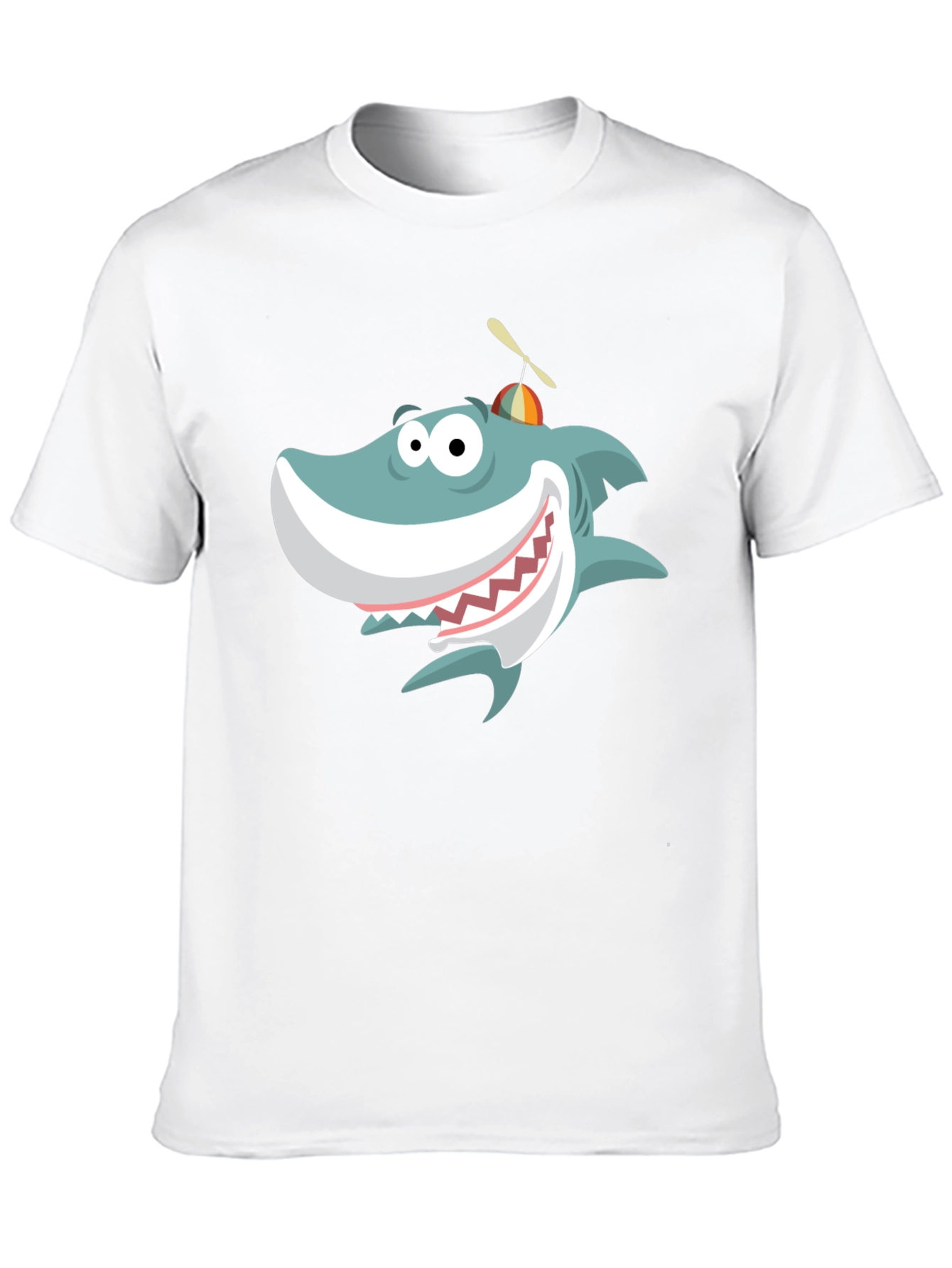 Black Cartoon Shark Graphic Tee - Fun & Unique Design view 10