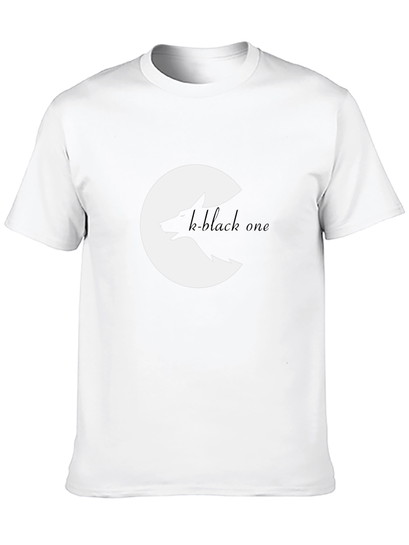 Black Black Wolf Graphic Tee - Crescent Moon Design view 10
