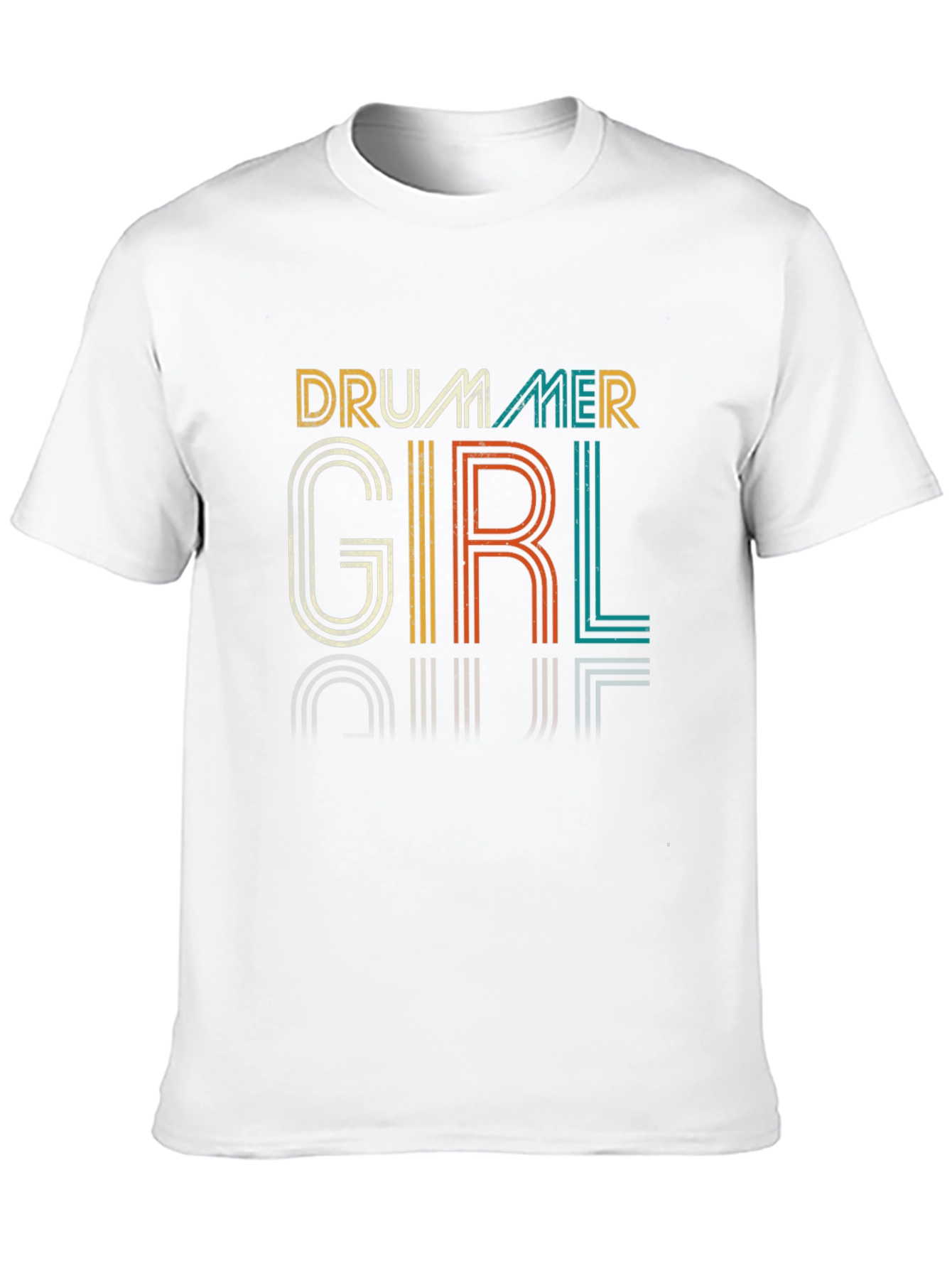 Black Drummer Girl Retro T-Shirt view 10