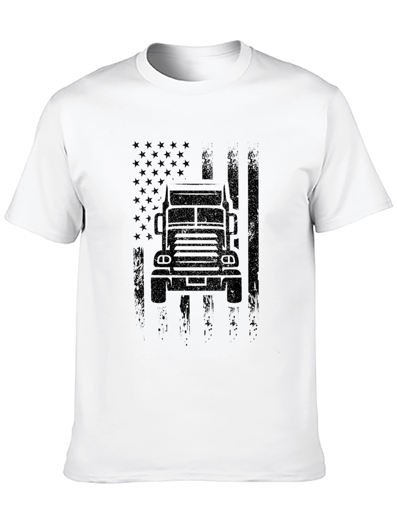 Black Trucker Flag Graphic Tee - American Pride view 10