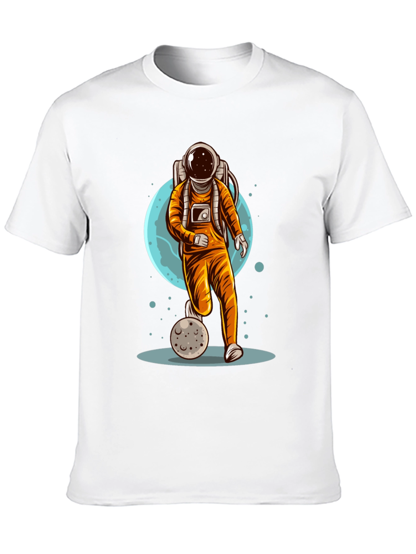 Black Astronaut Soccer T-Shirt - Space Graphic Tee view 10