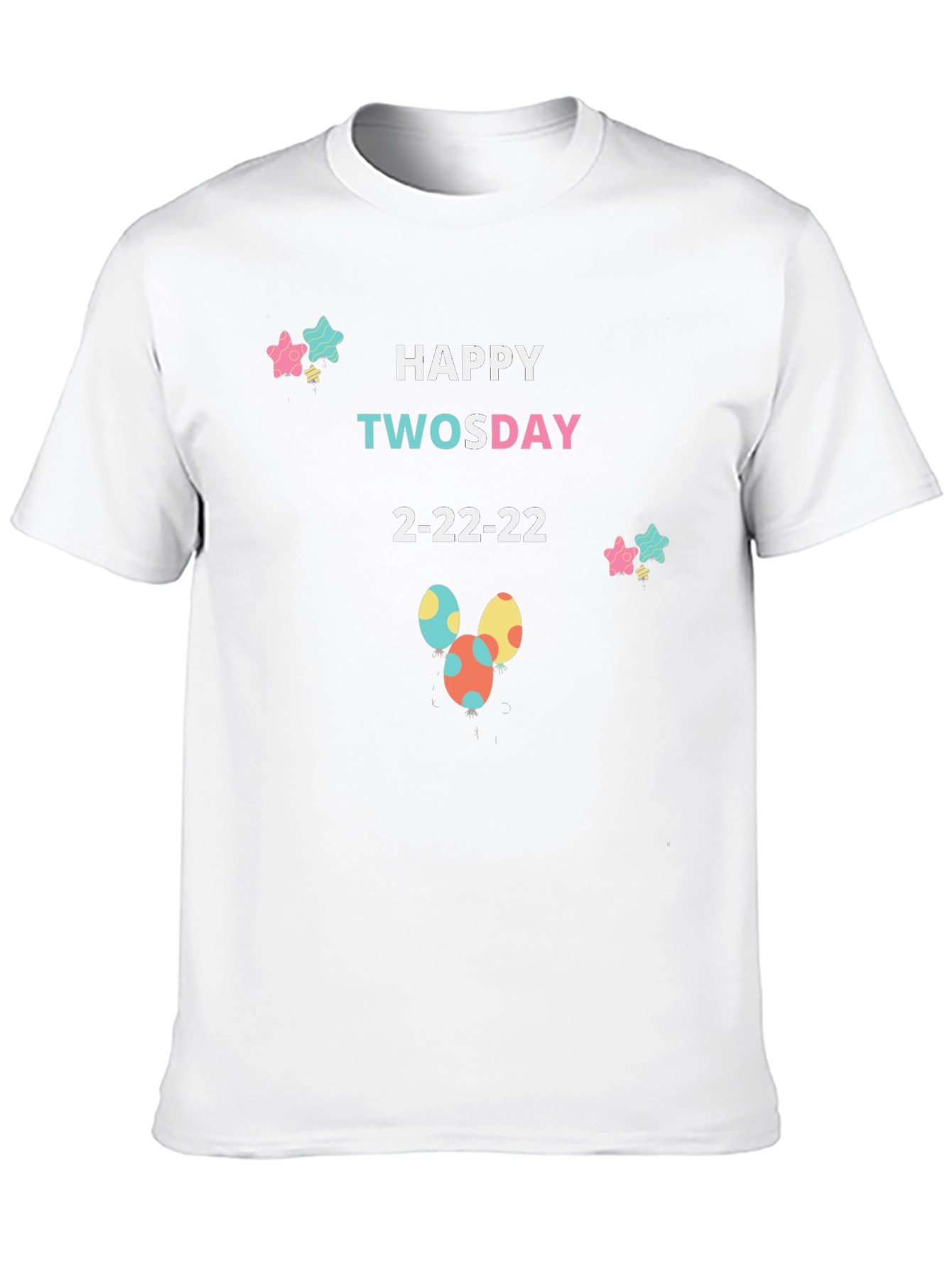 Black Happy Twosday 2-22-22 Black T-Shirt view 10