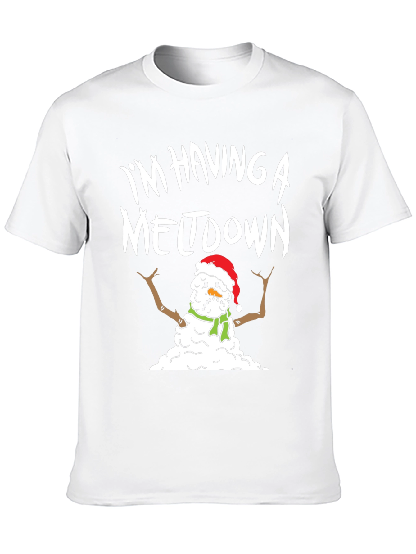 Black Funny "I'm Having a Meltdown" Snowman Graphic Tee view 10