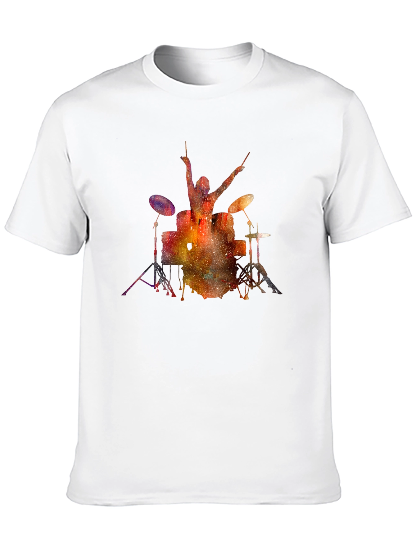 Black Cosmic Drummer T-Shirt - Black Cotton Tee view 10