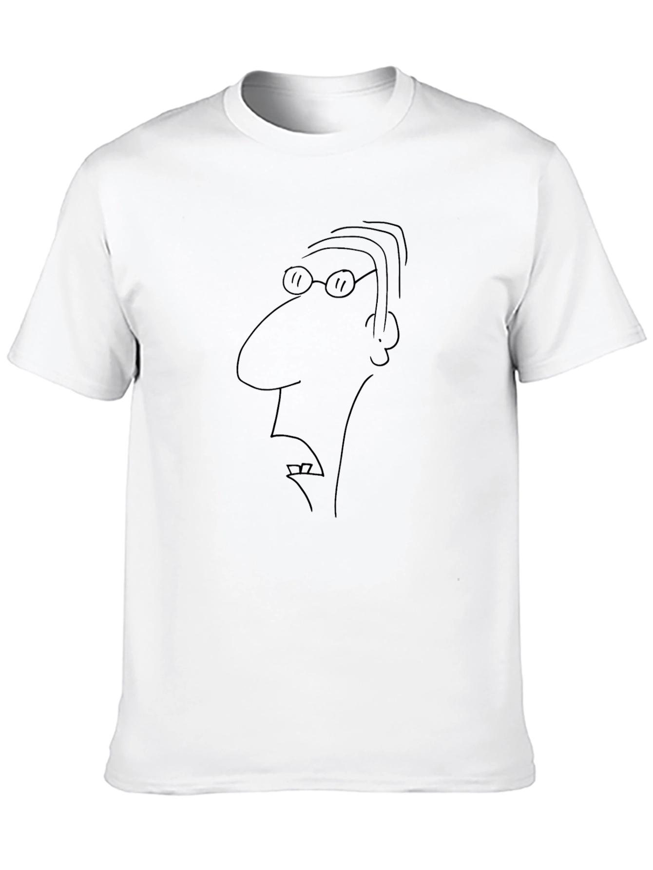 Black Minimalist Cartoon Face Black T-Shirt view 10