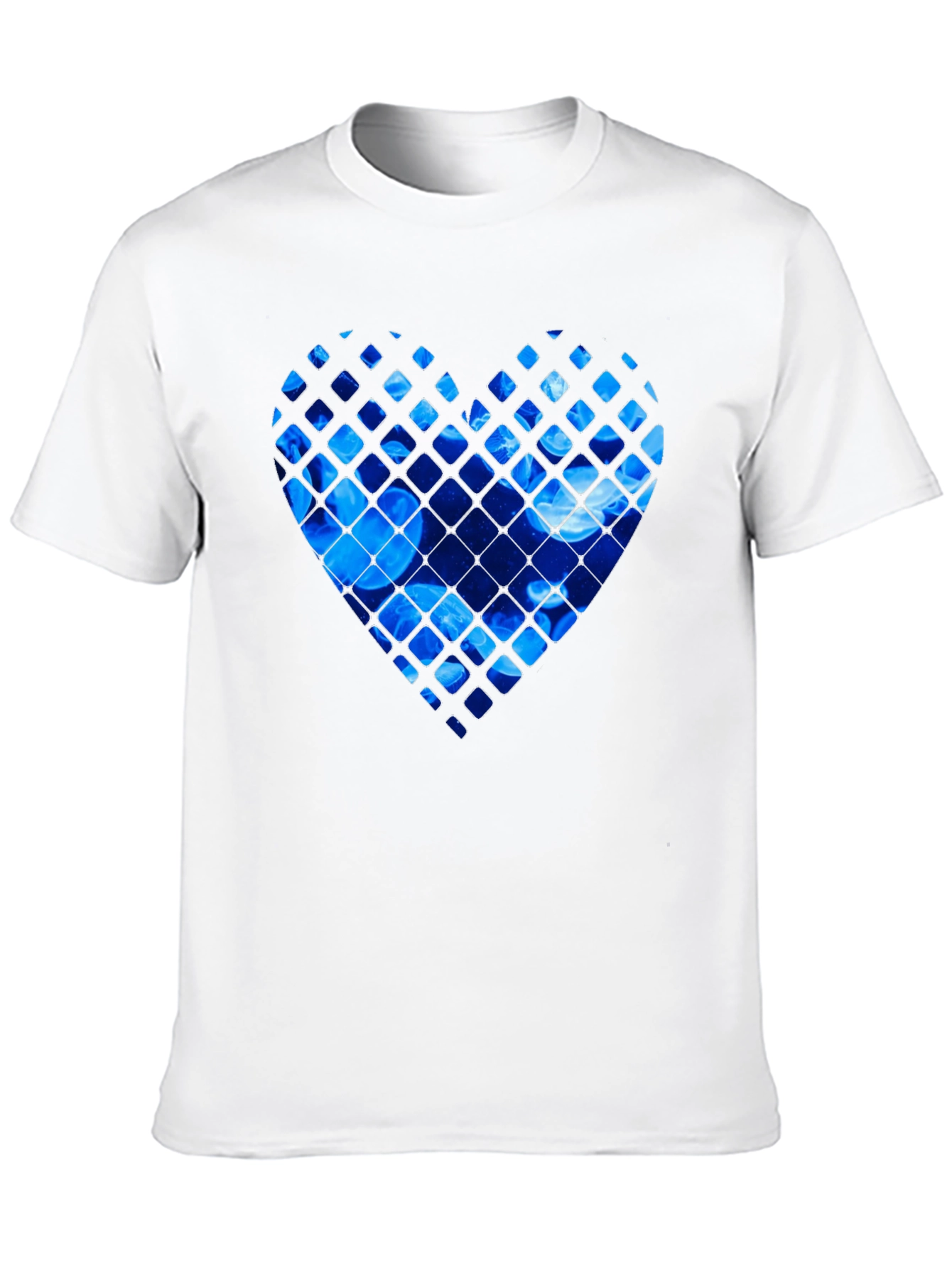 Black Blue Jellyfish Heart Graphic Black T-Shirt view 10
