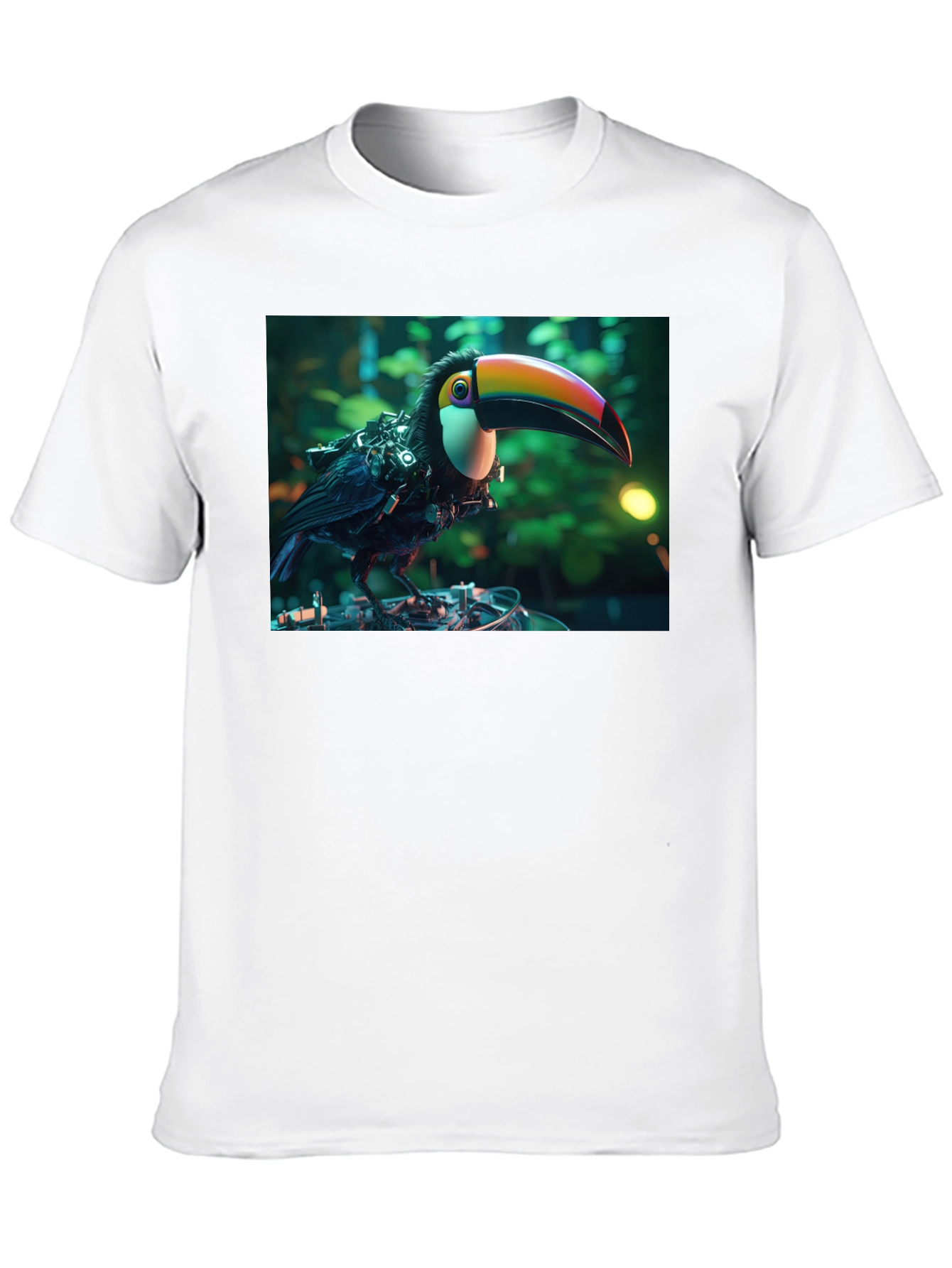 Black Cyber Toucan T-Shirt - Unique Graphic Print view 10