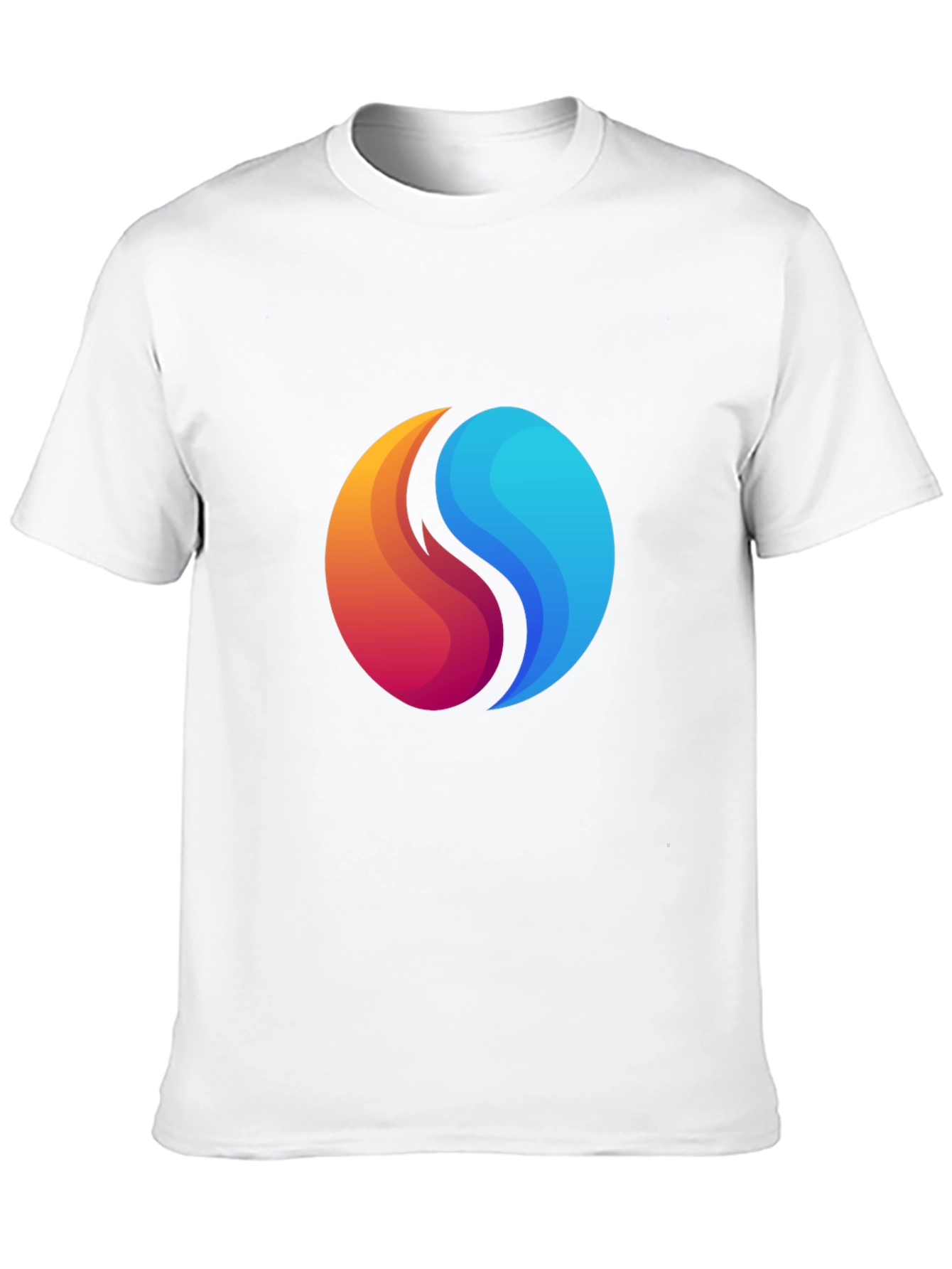 Black Yin Yang Fire and Water Graphic Black T-Shirt view 10