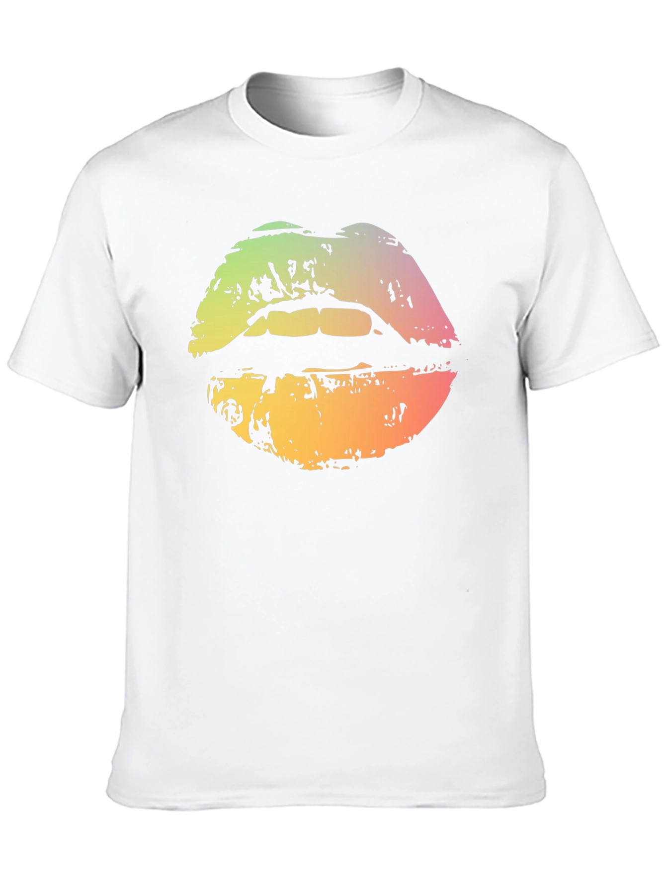 Black Rainbow Lips Graphic T-Shirt - Unisex Cotton Tee view 10