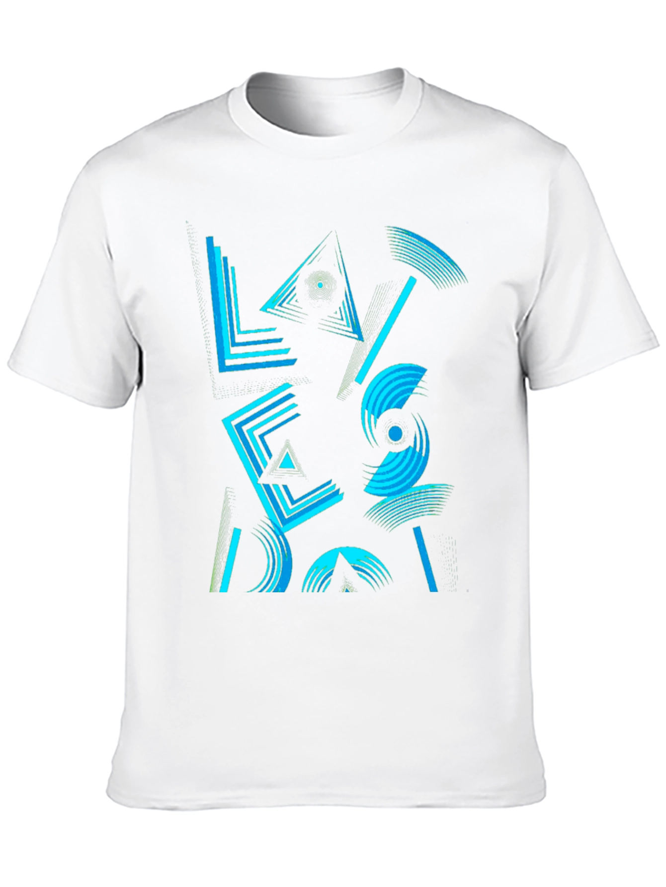 Black Geometric Graphic Print Men's Black T-Shirt view 10