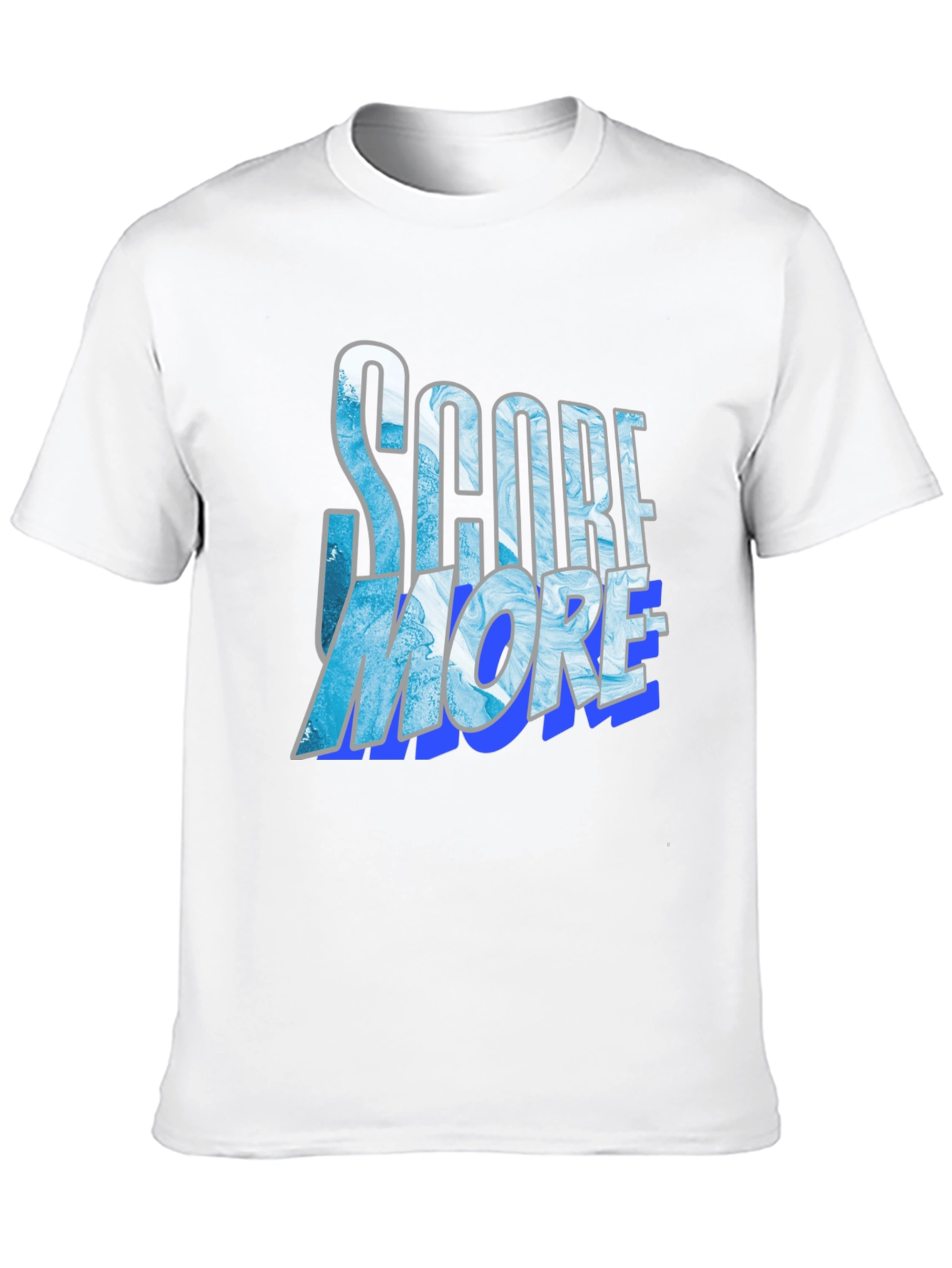 Black Score More Graphic Tee - Cool Blue Design view 10