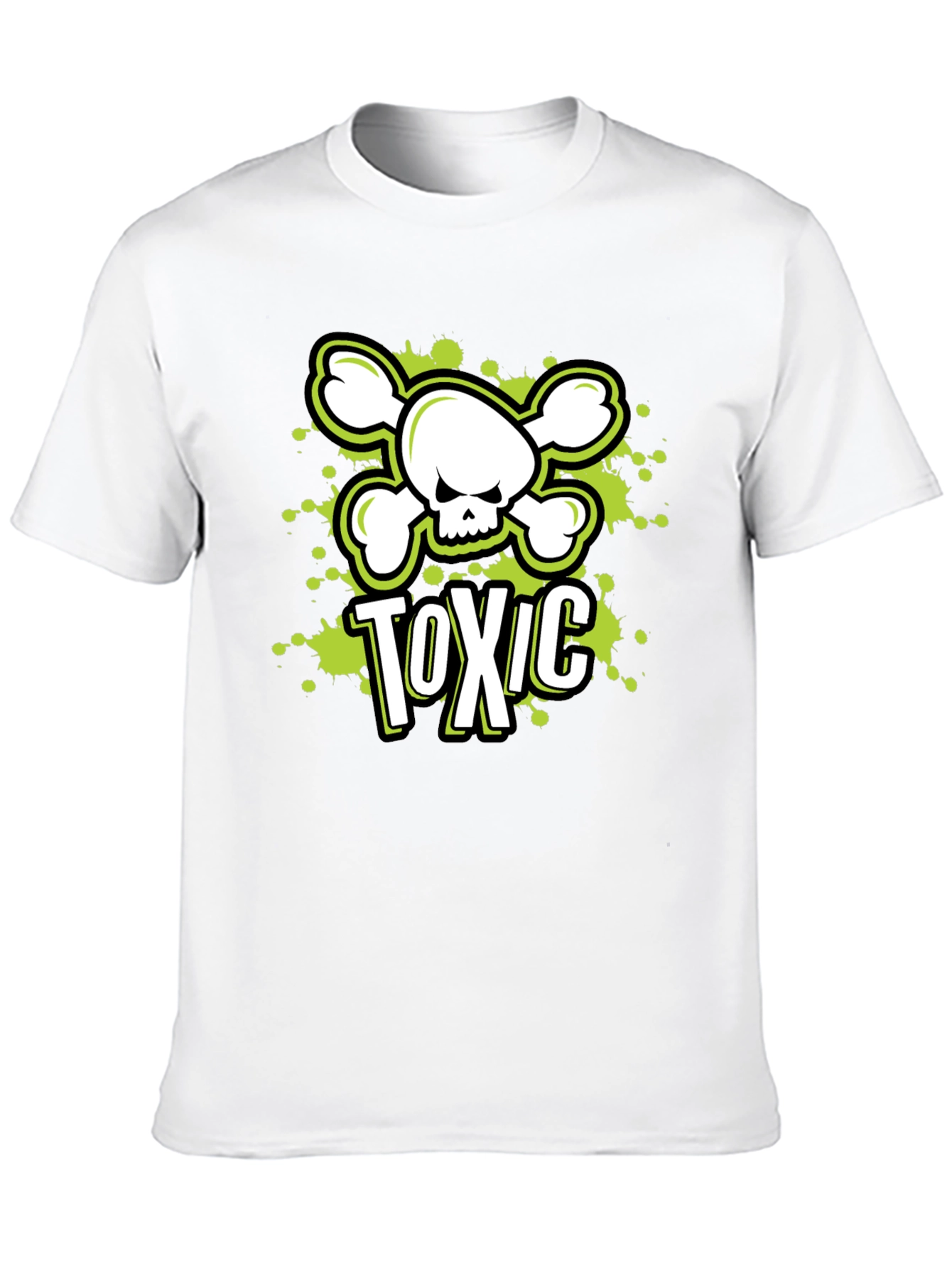 Black Toxic Skull Graphic Tee - Men's Black T-Shirt view 10