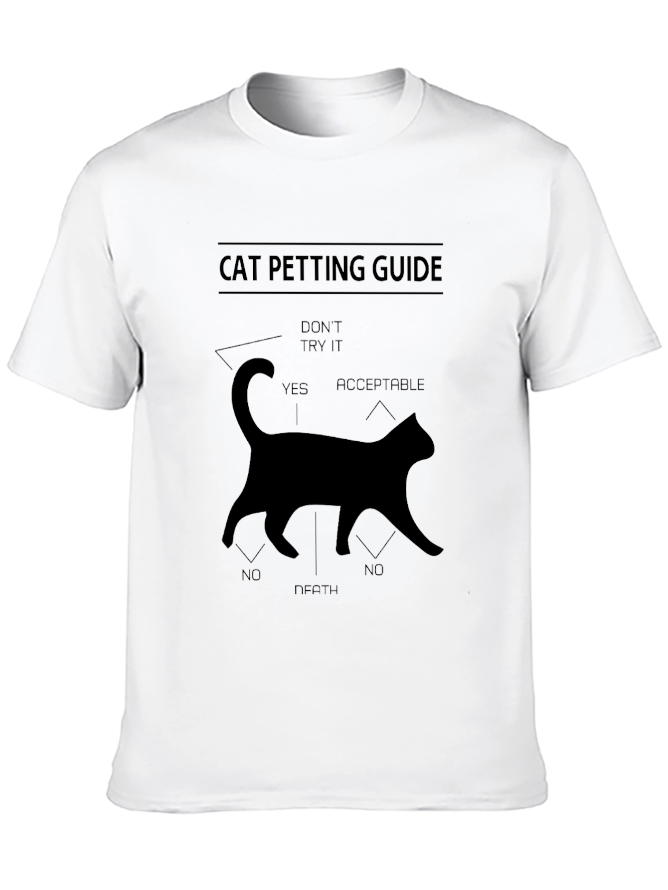 Black Cat Petting Guide Black T-Shirt view 10