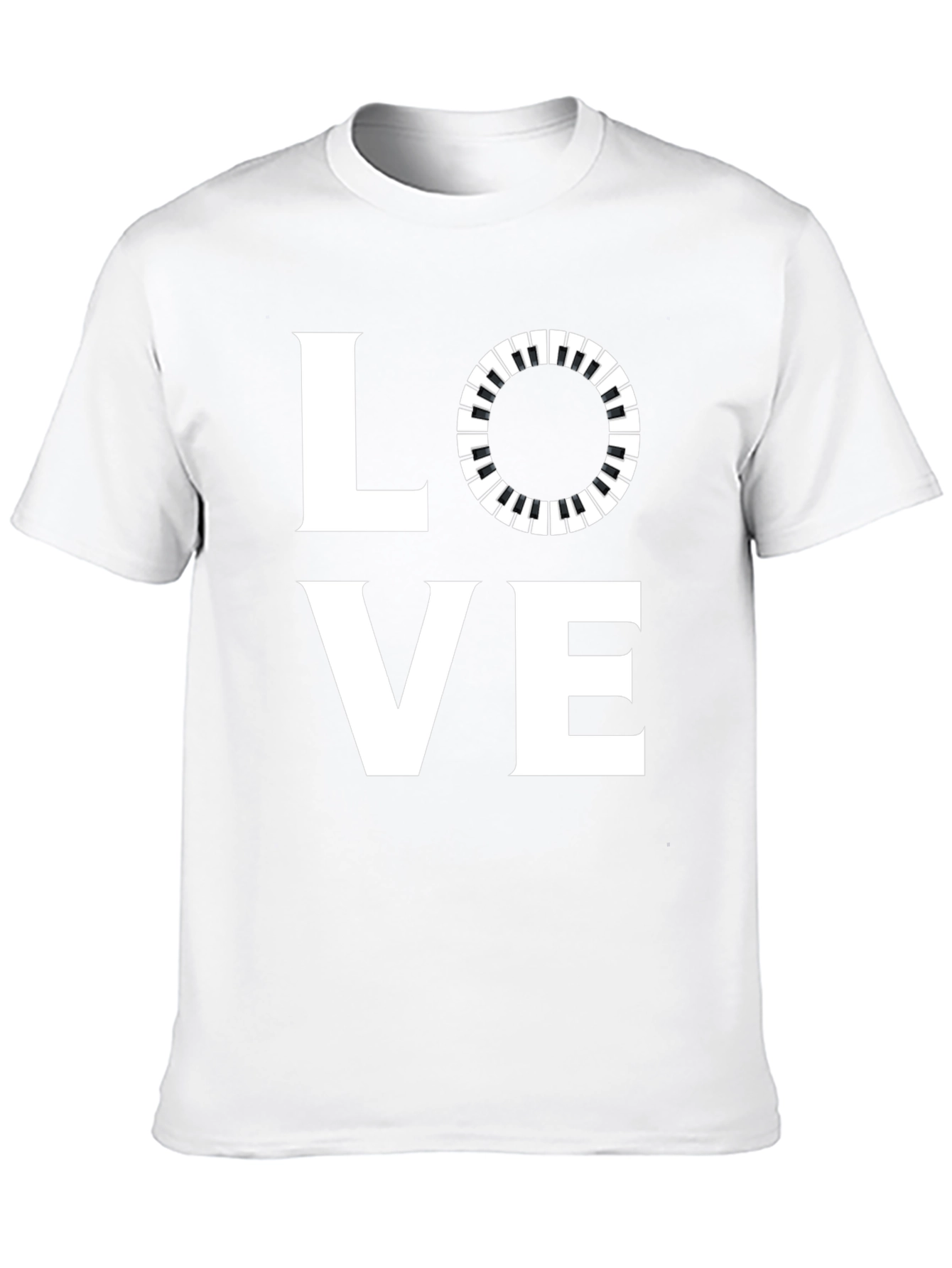 Black Love Music T-Shirt - Piano Keys Design view 10