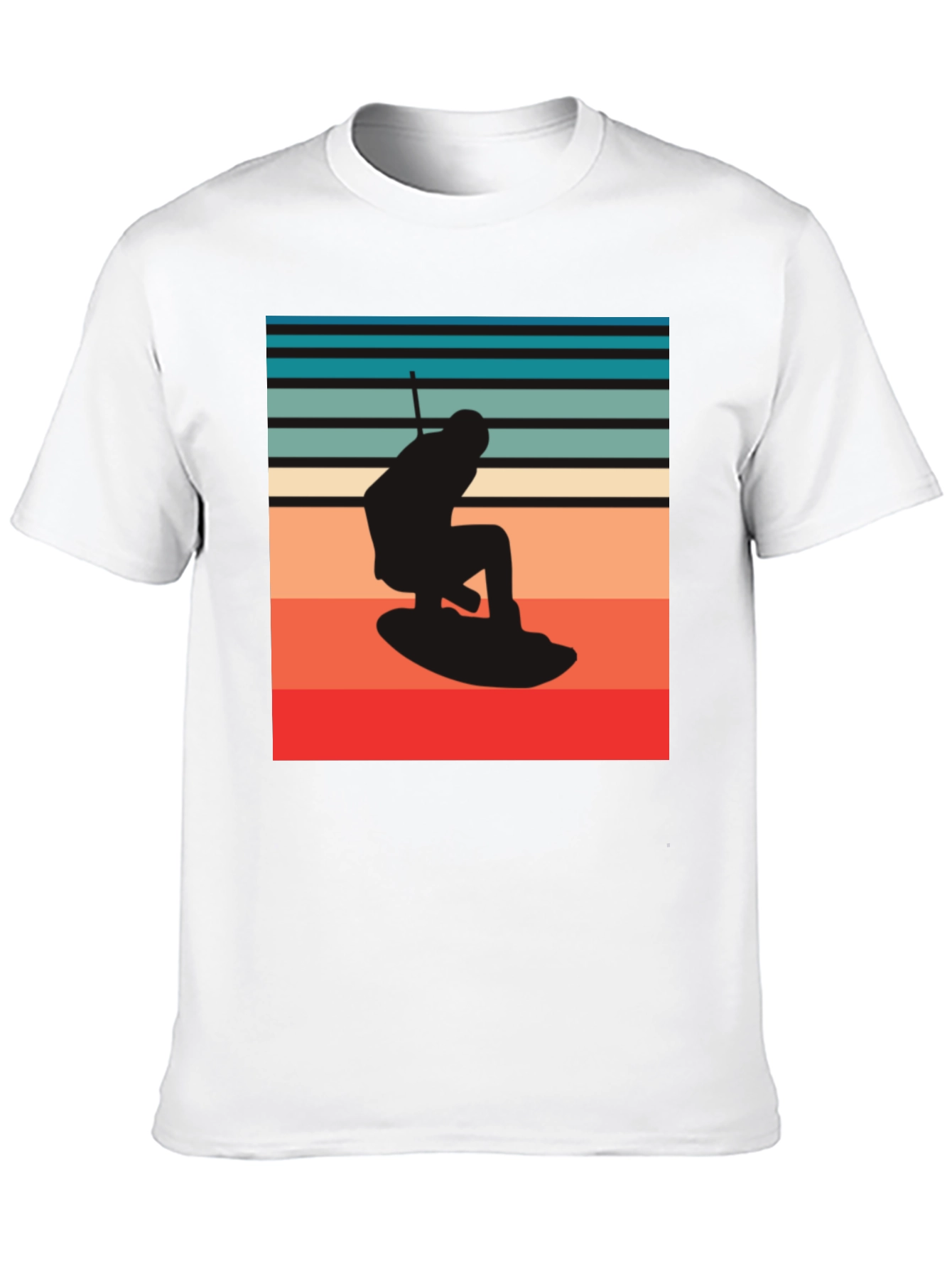 Black Retro Wakeboarding Graphic Tee - Black view 10