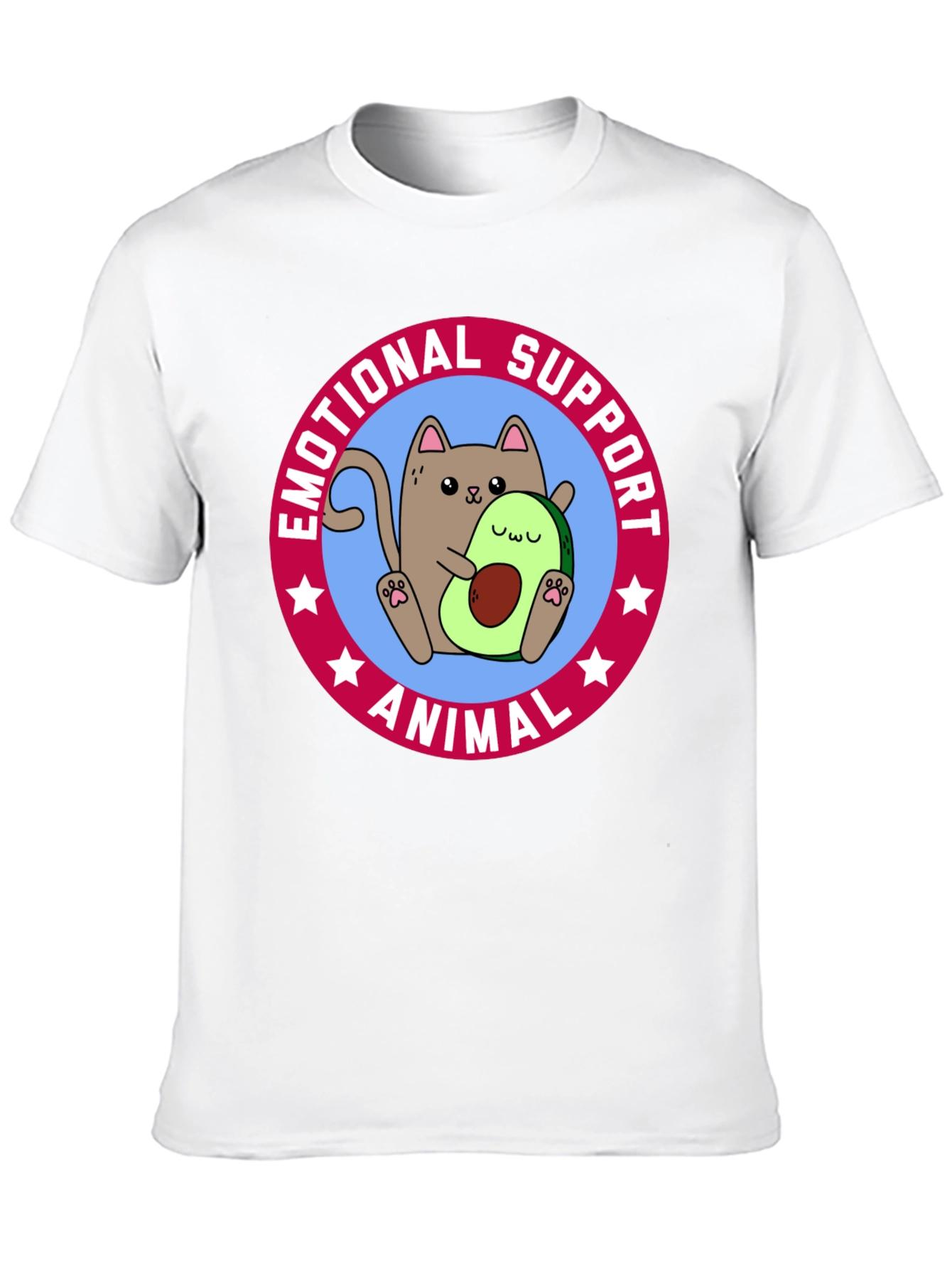 Black Emotional Support Animal T-Shirt - Cat & Avocado view 10
