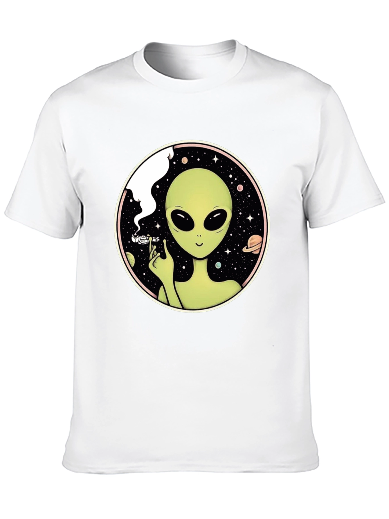 Black Alien Smoking Weed T-Shirt - Black view 10