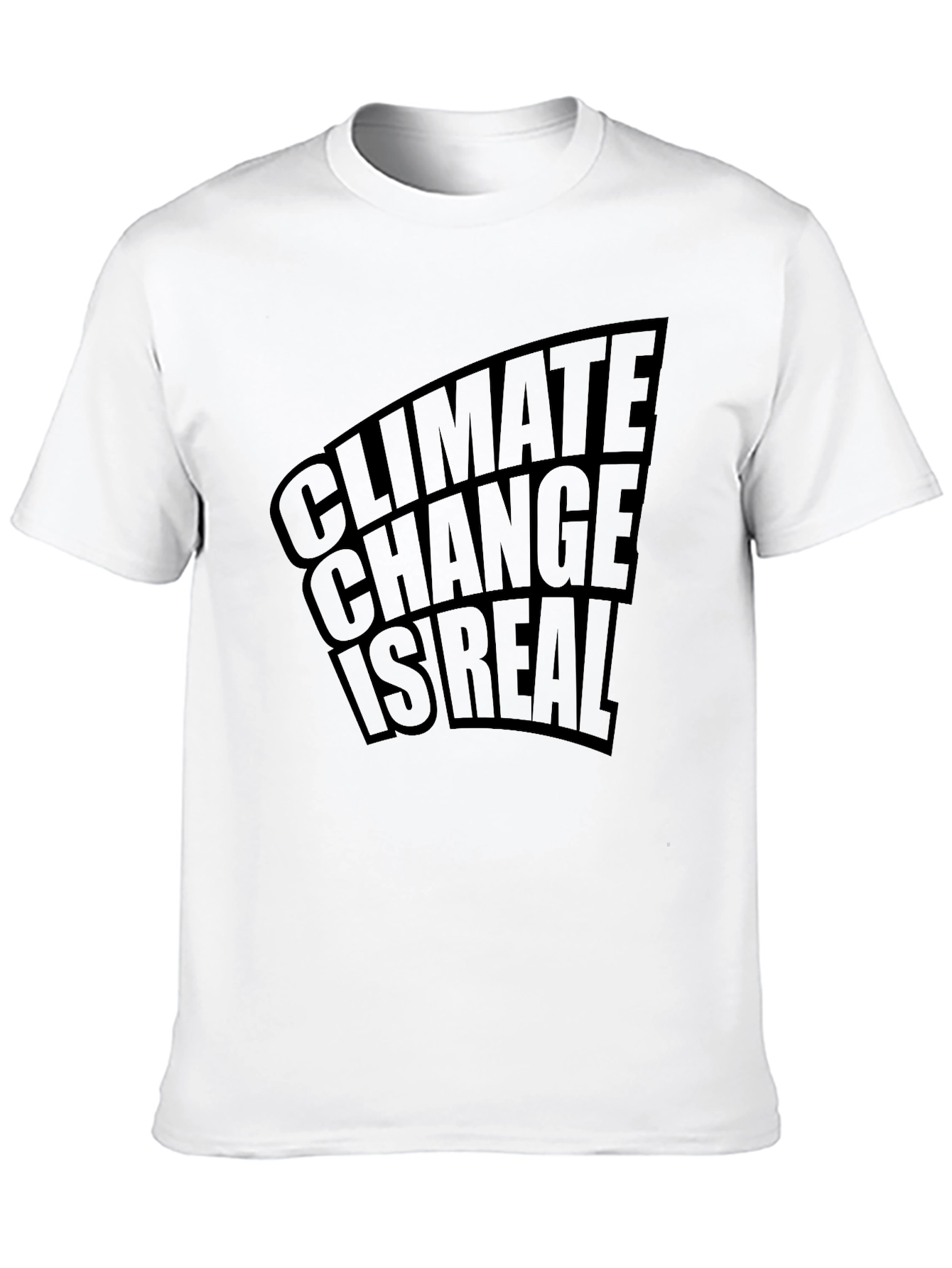 Black Climate Change is Real T-Shirt - Mens Eco-Friendly Tee view 10