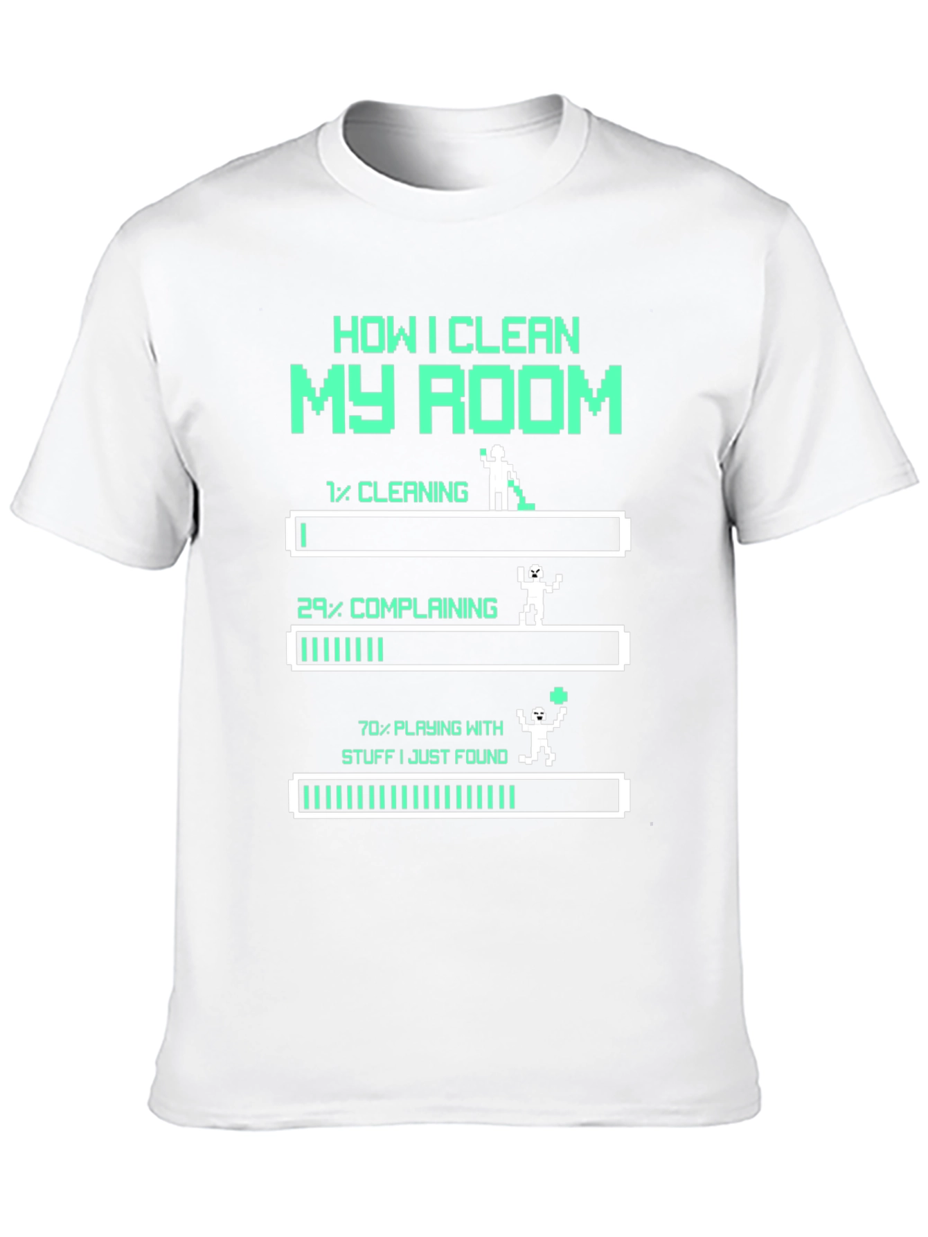 Black Funny "How I Clean My Room" Gamer T-Shirt view 10