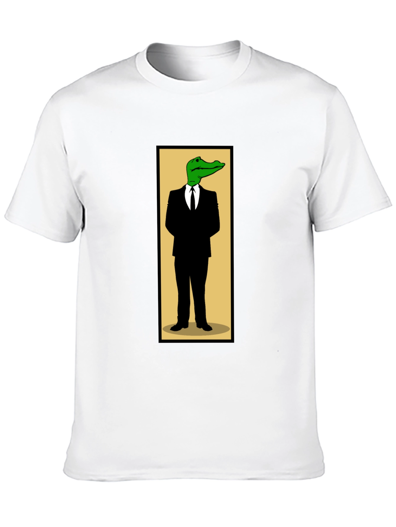 Black Suited Alligator Graphic Tee - Cool Novelty T-Shirt view 10