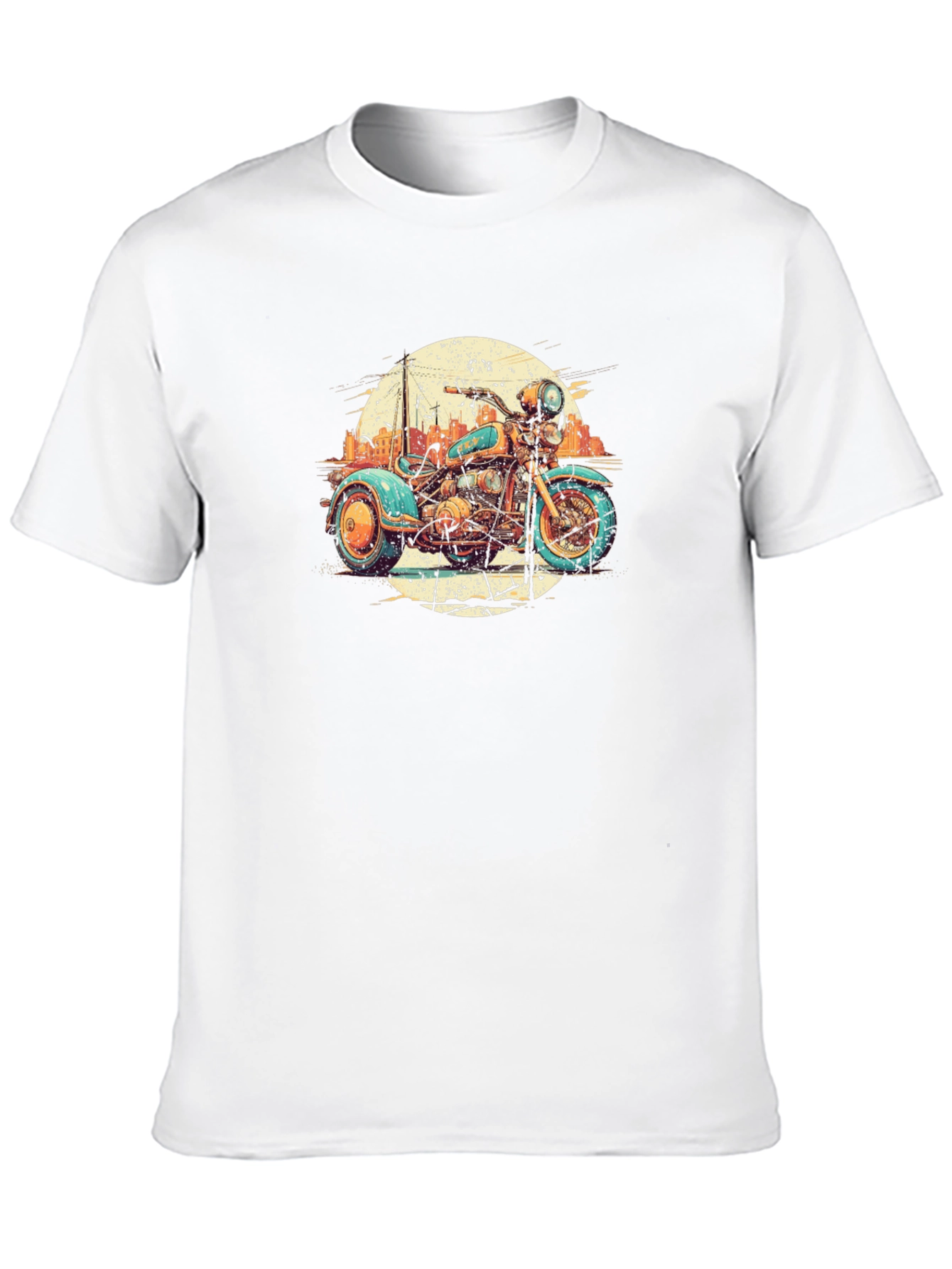 Black Vintage Motorcycle Graphic Tee - Cool Retro Style view 10