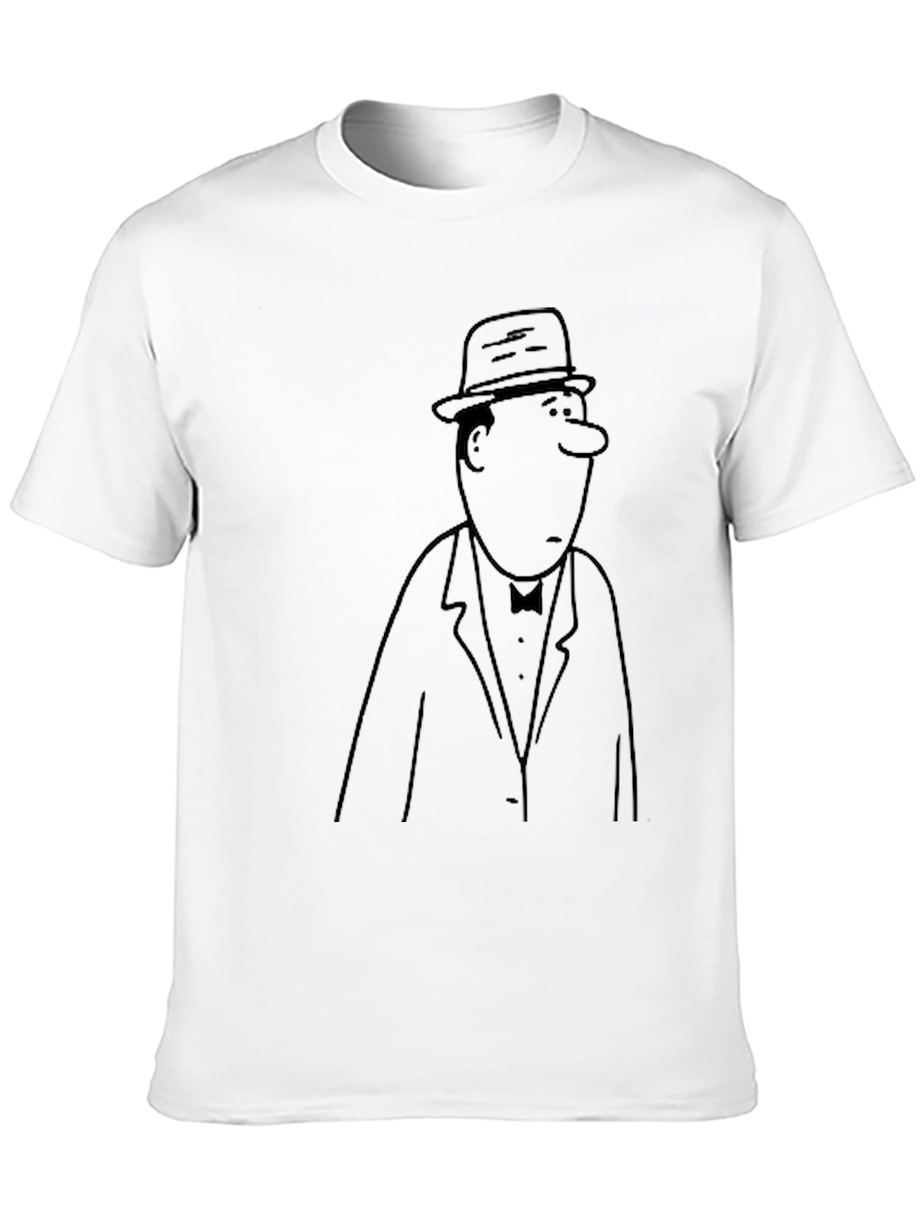 Cartoon Man in Suit Graphic Tee - Black - 10