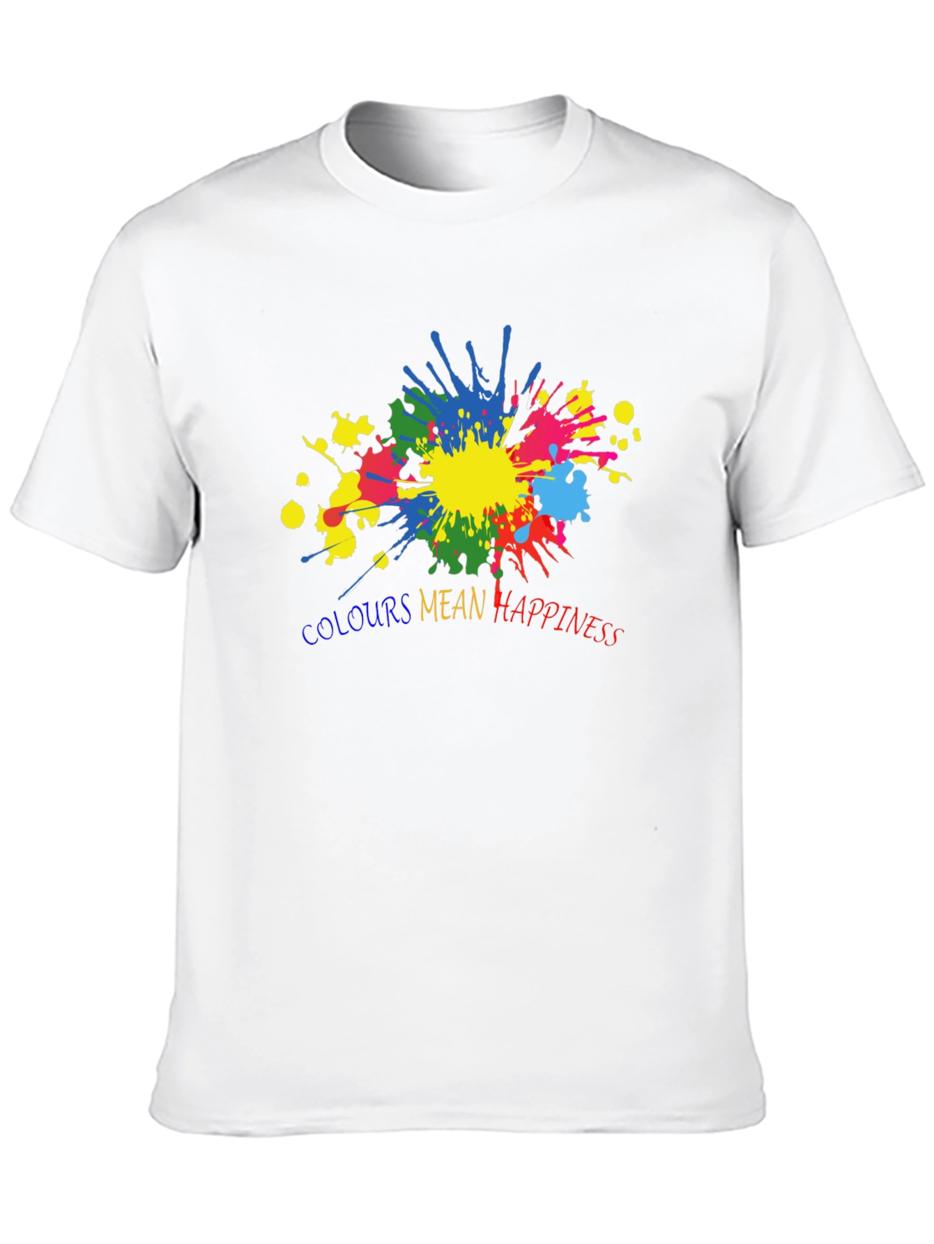 Black Colorful Happiness Graphic Black T-Shirt view 10