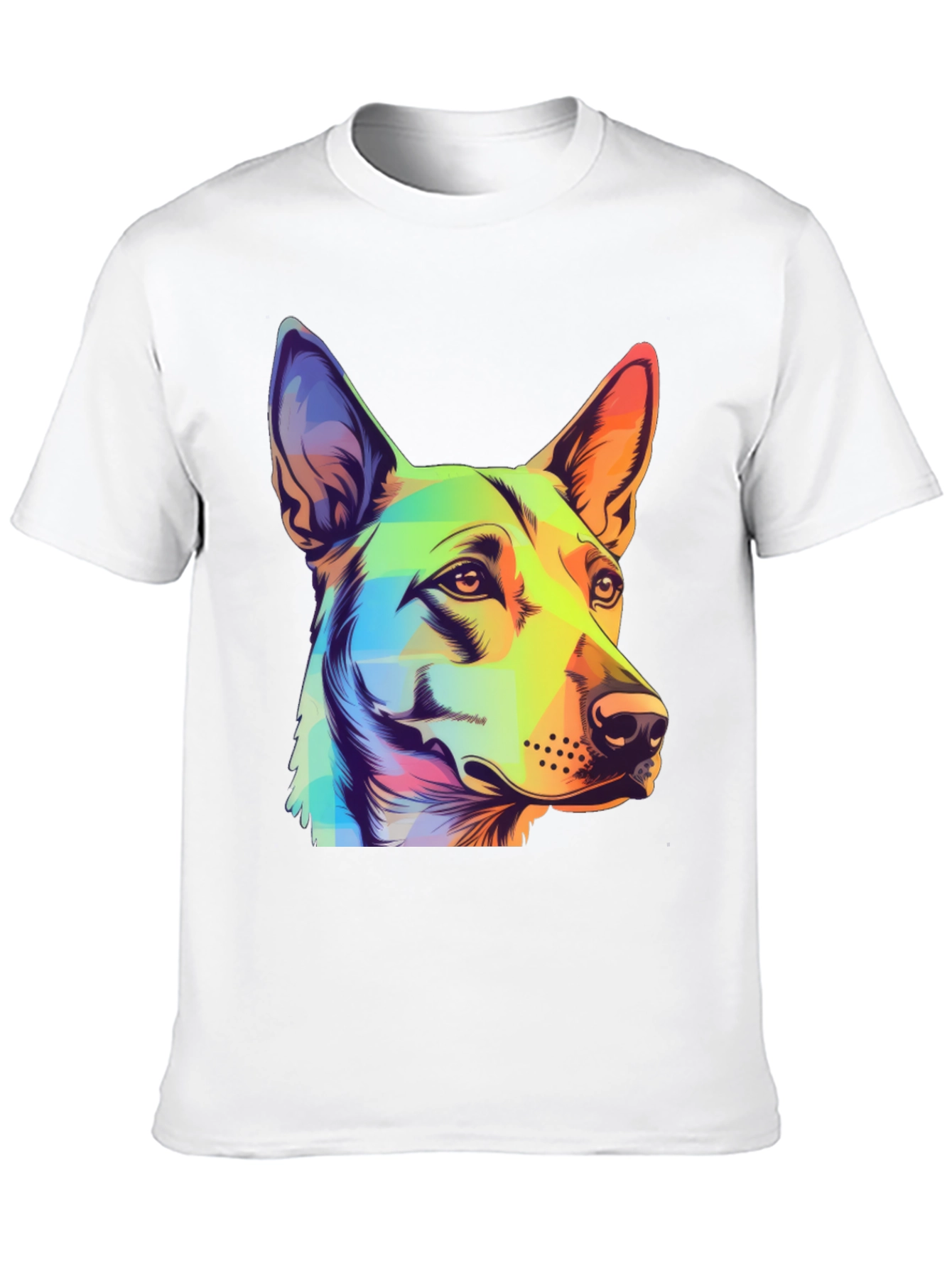 Black Colorful Dog Graphic Tee - Unique Animal Art view 10