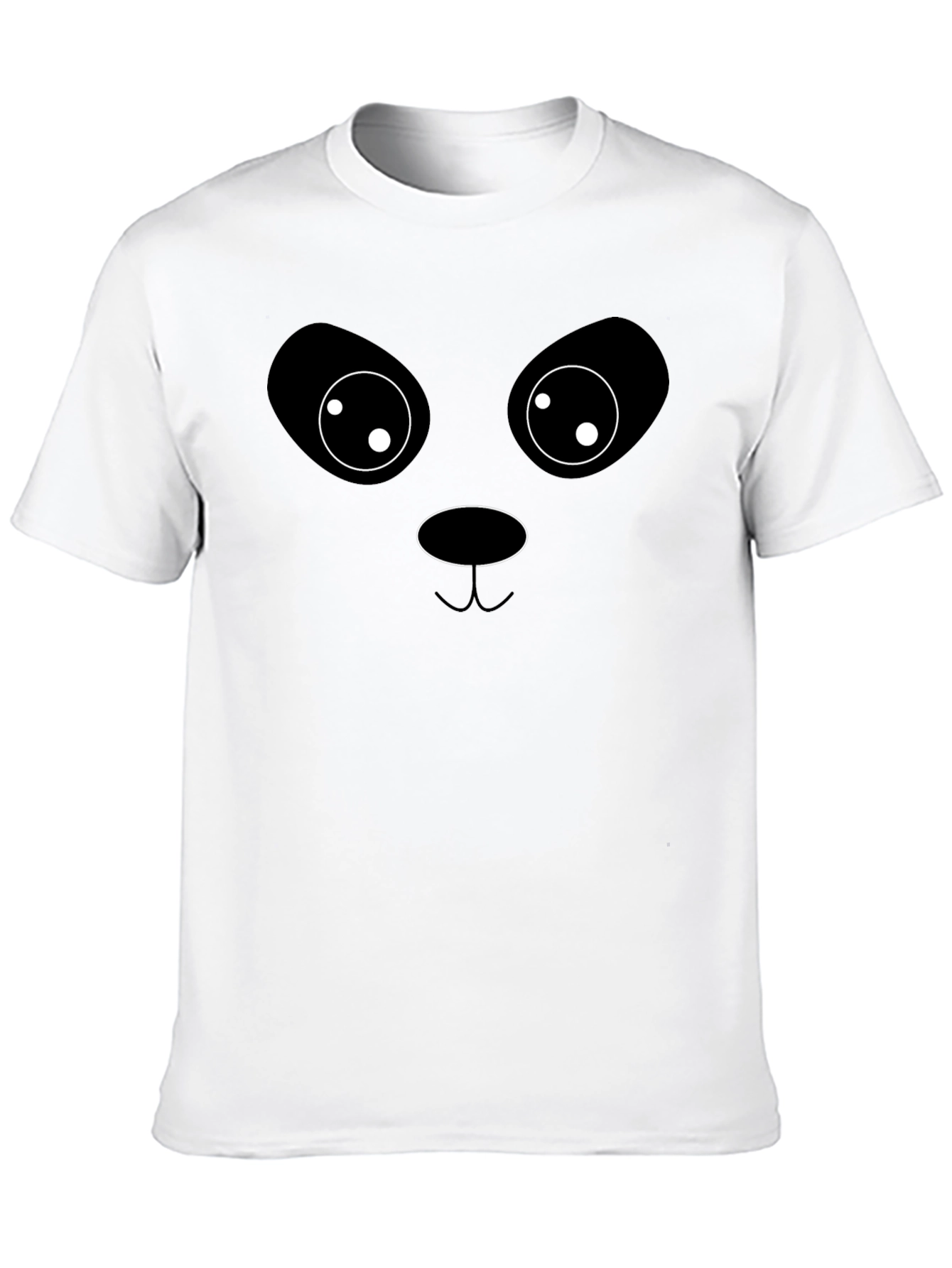 Black Cute Panda Face Graphic T-Shirt - Unisex Black Tee view 10
