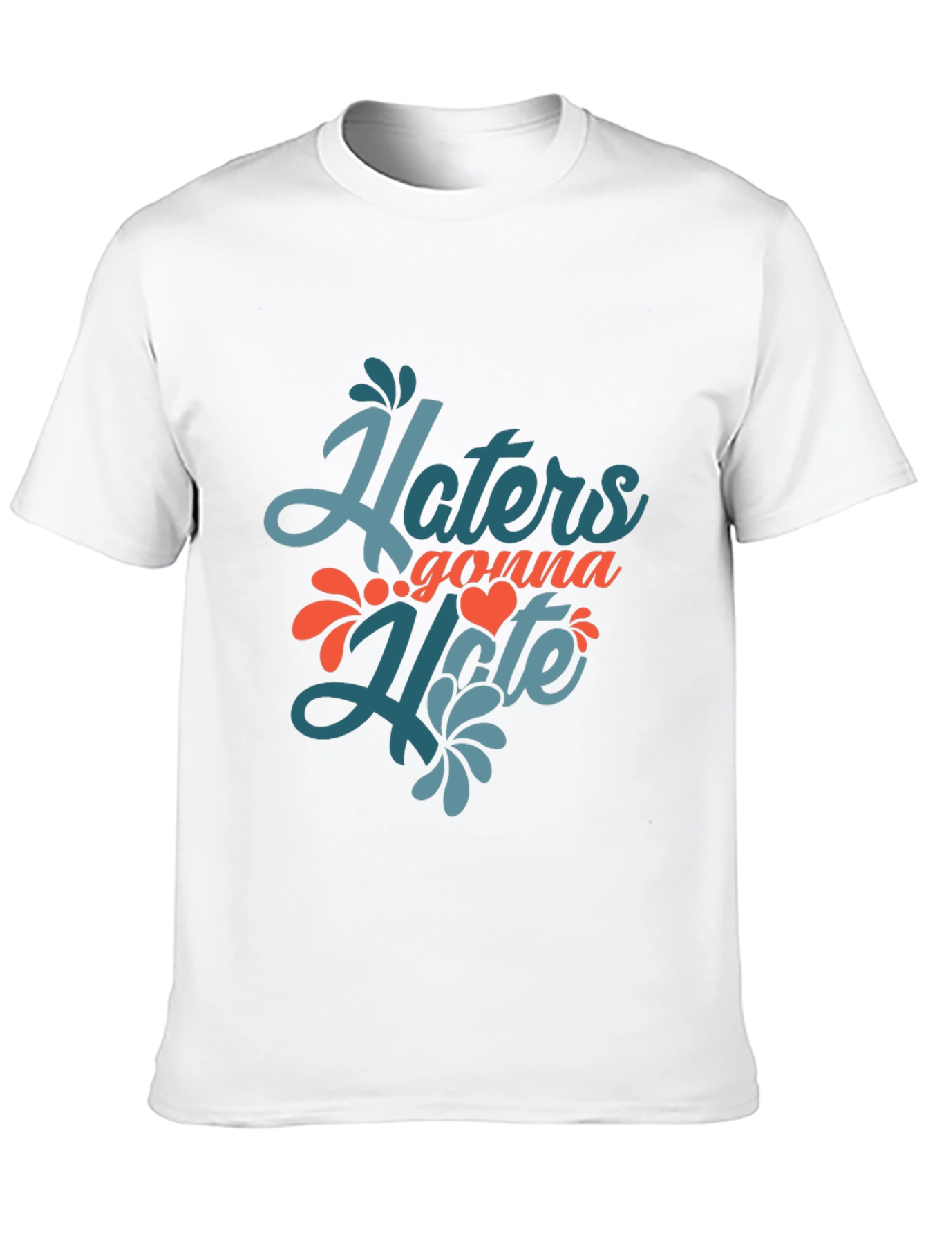 Black Haters Gonna Hate Graphic Tee - Black Cotton T-Shirt view 10