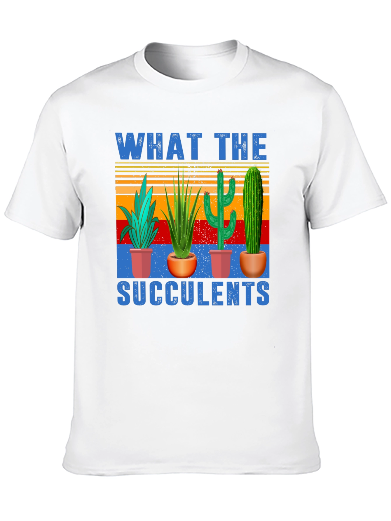 Black What The Succulents T-Shirt | Novelty Graphic Tee view 10