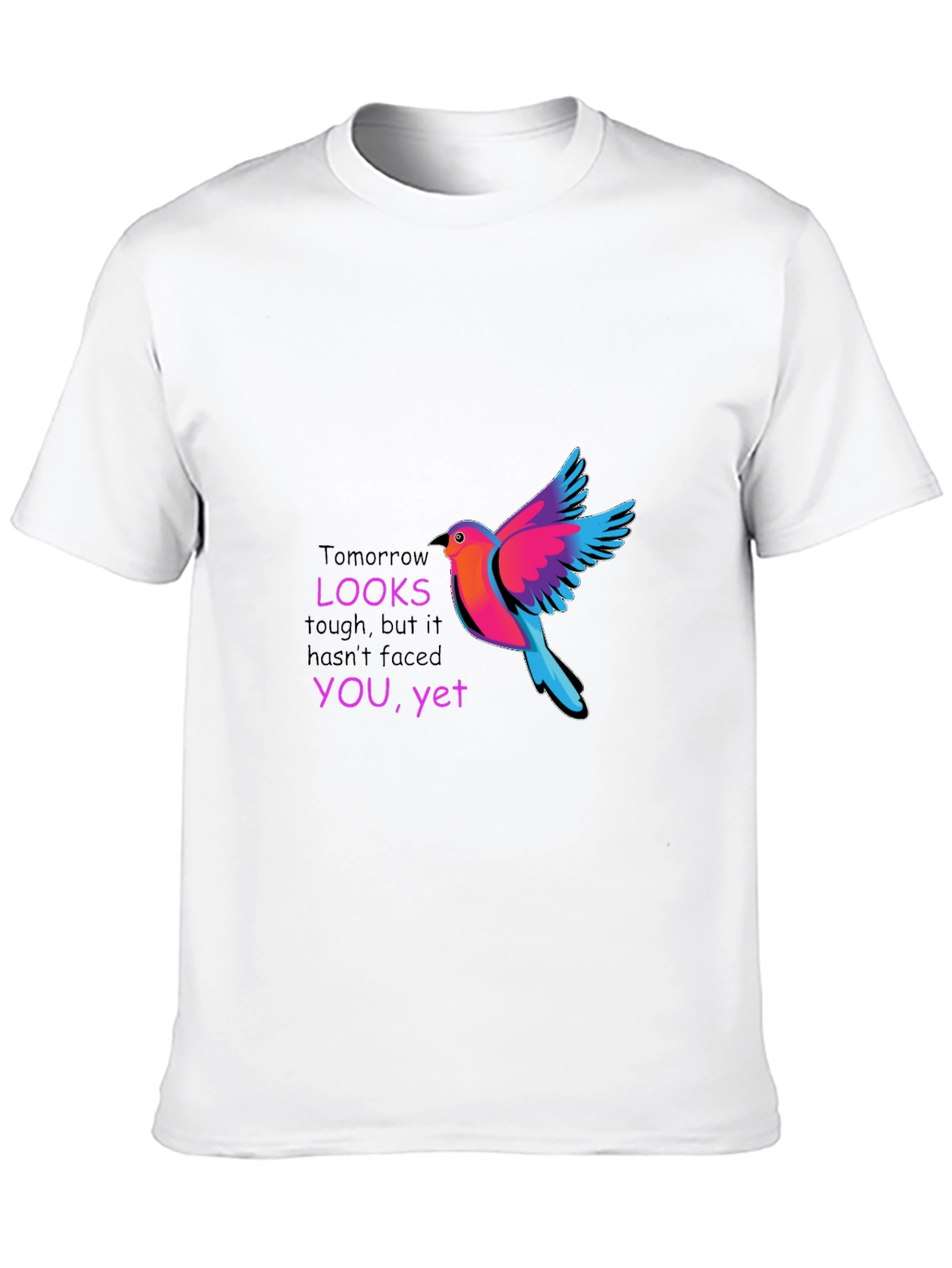 Black Motivational Bird Graphic Black T-Shirt view 10