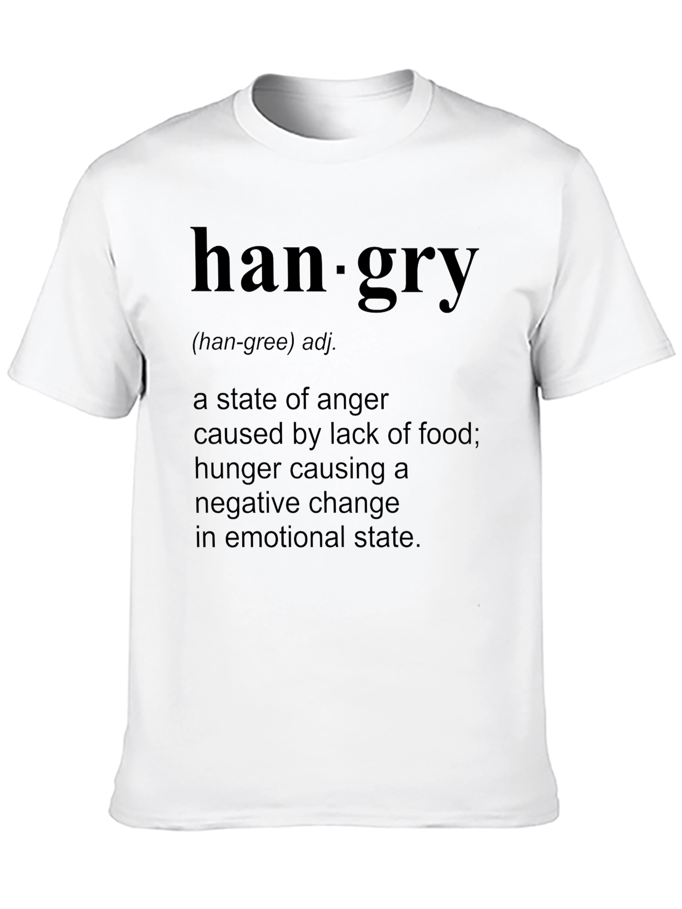 Black Hangry Definition T-Shirt - Funny Hunger Anger Tee view 10