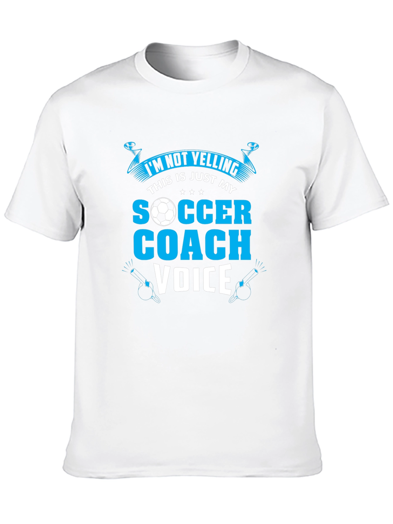 Black Soccer Coach T-Shirt: I'm Not Yelling! view 10