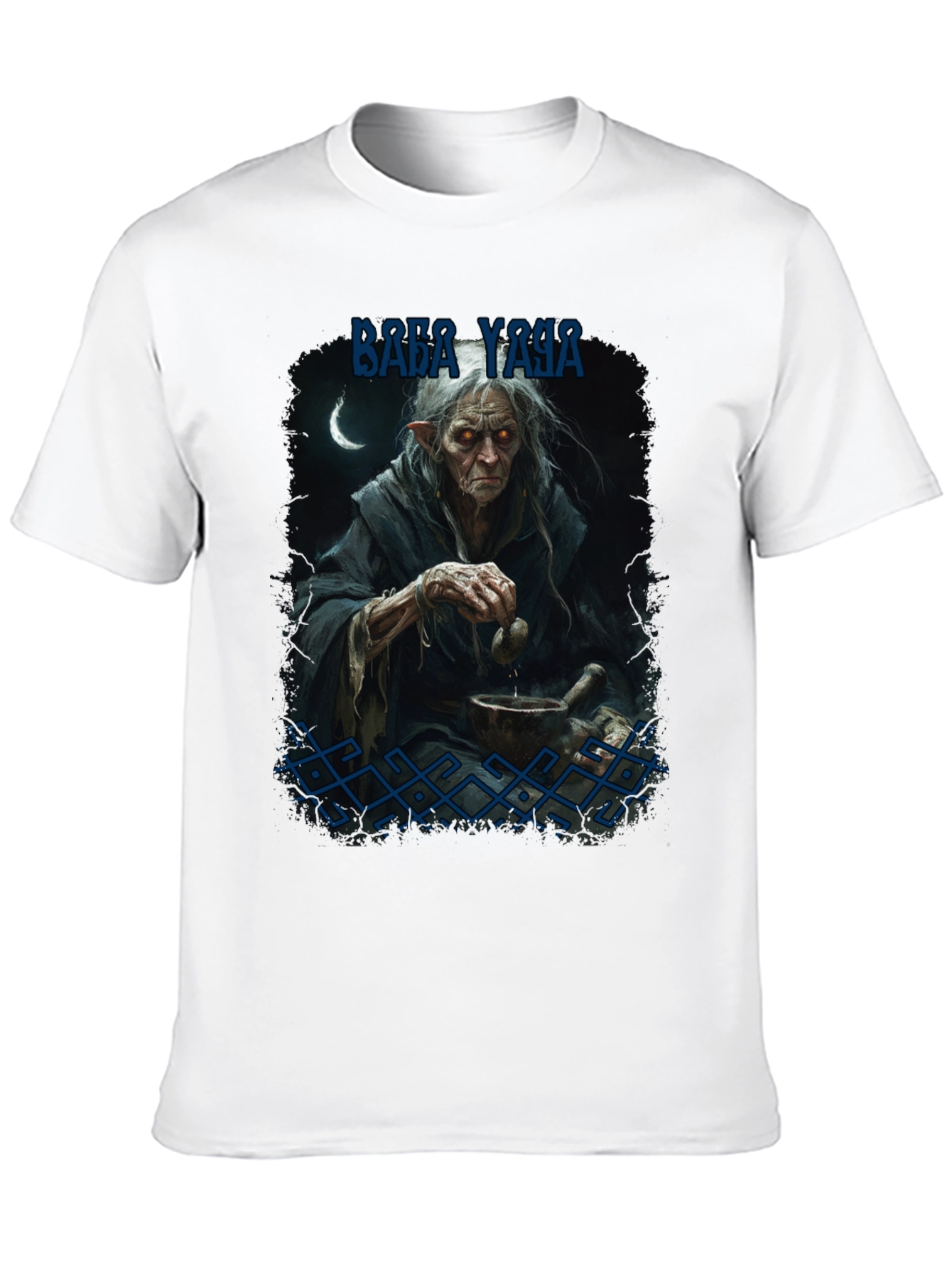 Black Baba Yaga Graphic Tee - Dark Fantasy Style view 10