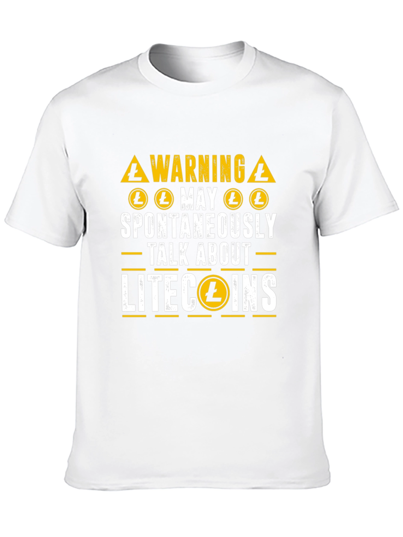 Black Litecoin Crypto Warning T-Shirt - Spontaneously Talk view 10