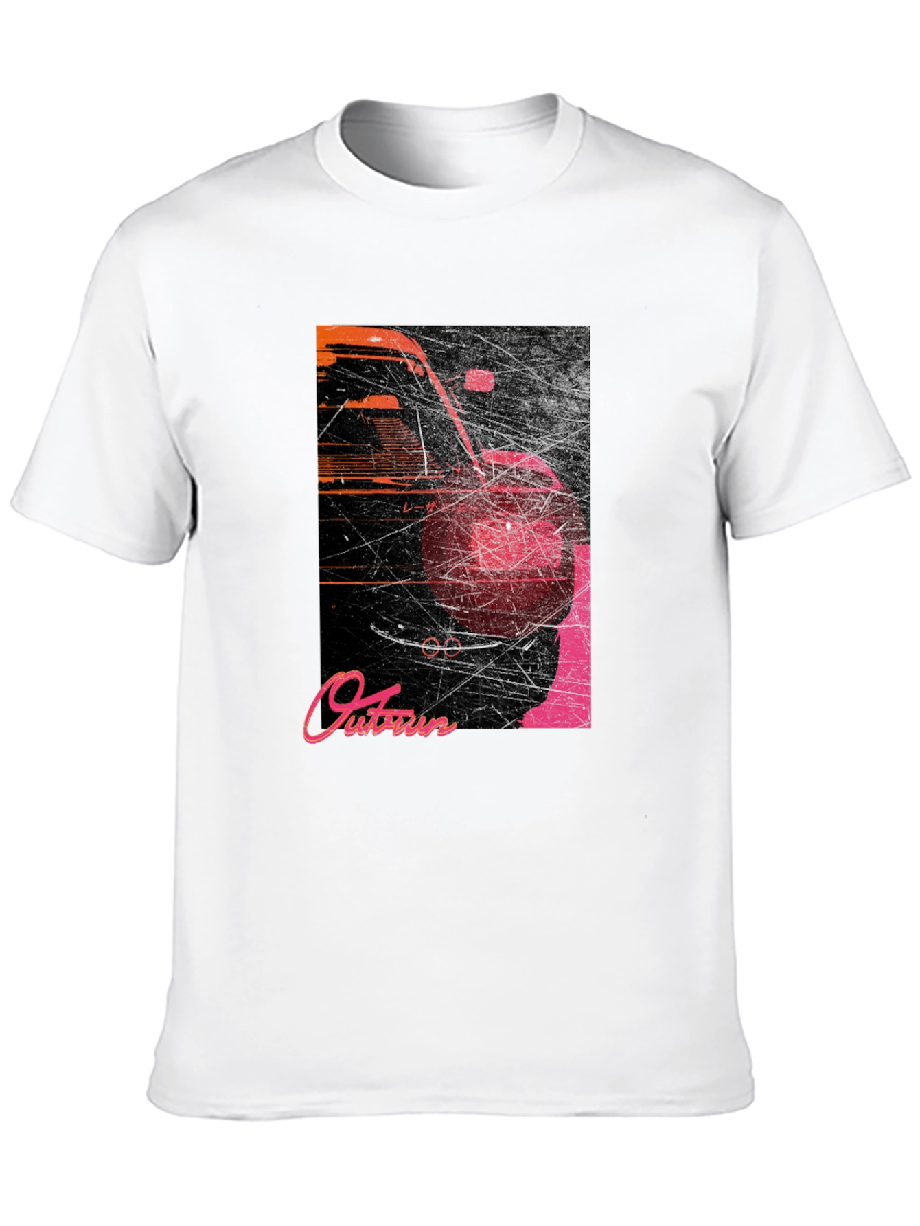 Black Retro Outrun Car Graphic T-Shirt view 10
