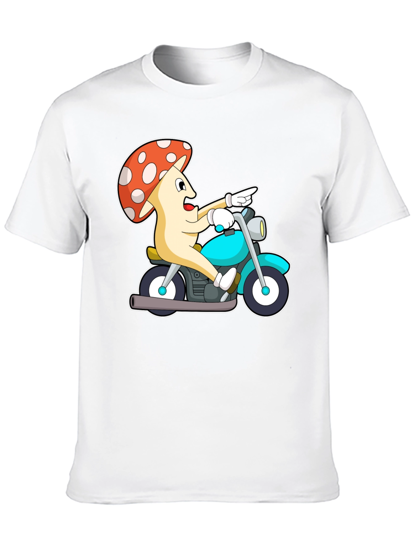 Black Mushroom Rider Graphic Tee - Black Cotton T-Shirt view 10