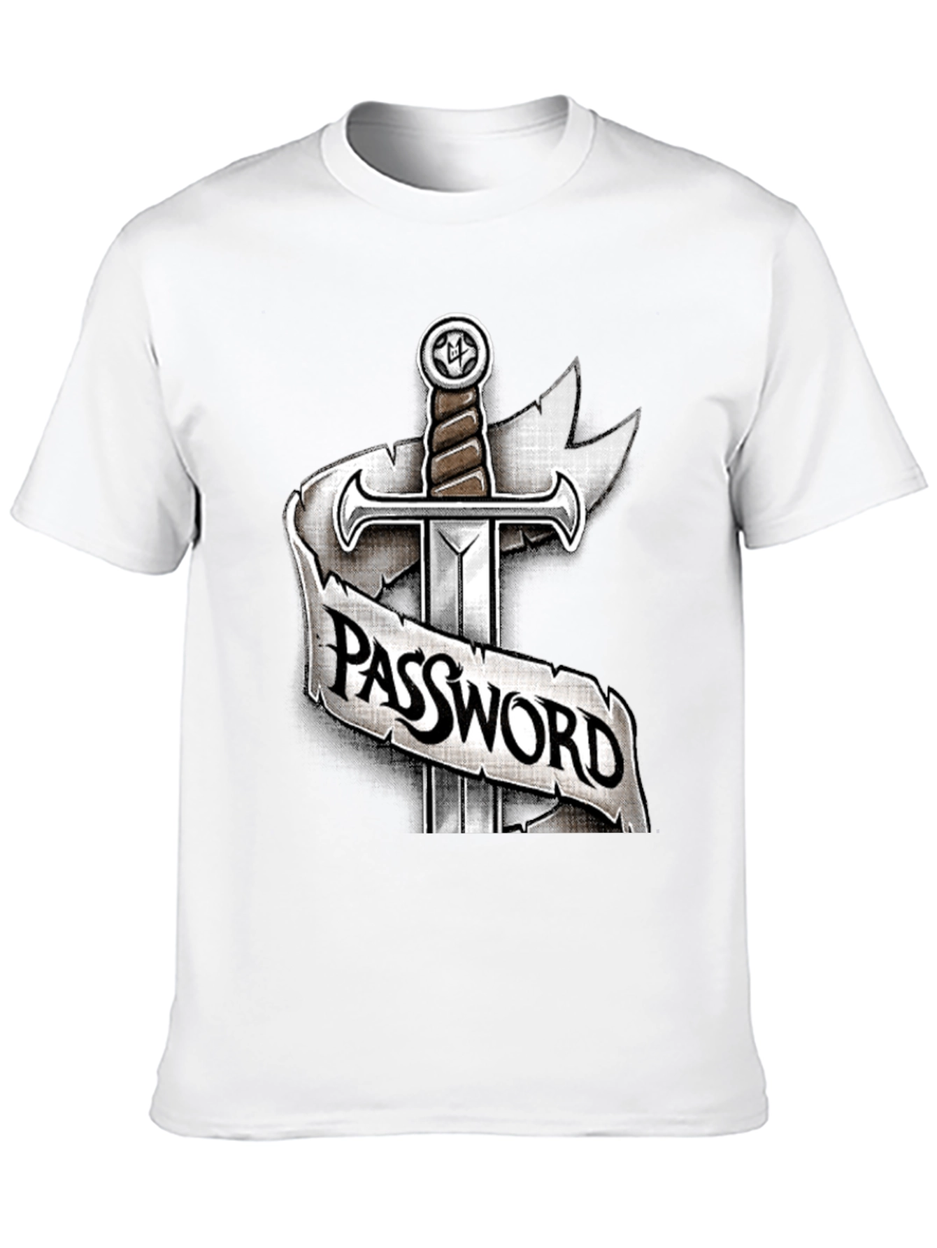 Black Password Sword Graphic Tee - Secure Style view 10