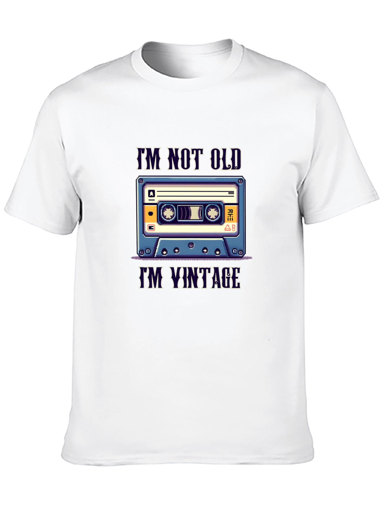 Black Vintage Cassette Tape T-Shirt - "I'm Not Old, I'm Vintage" view 10