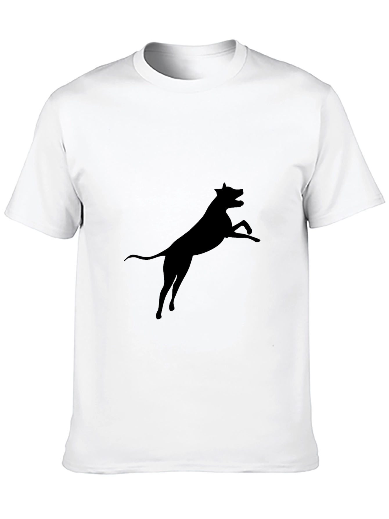 Black Black Dog Silhouette Graphic Tee - Casual Cotton T-Shirt view 10