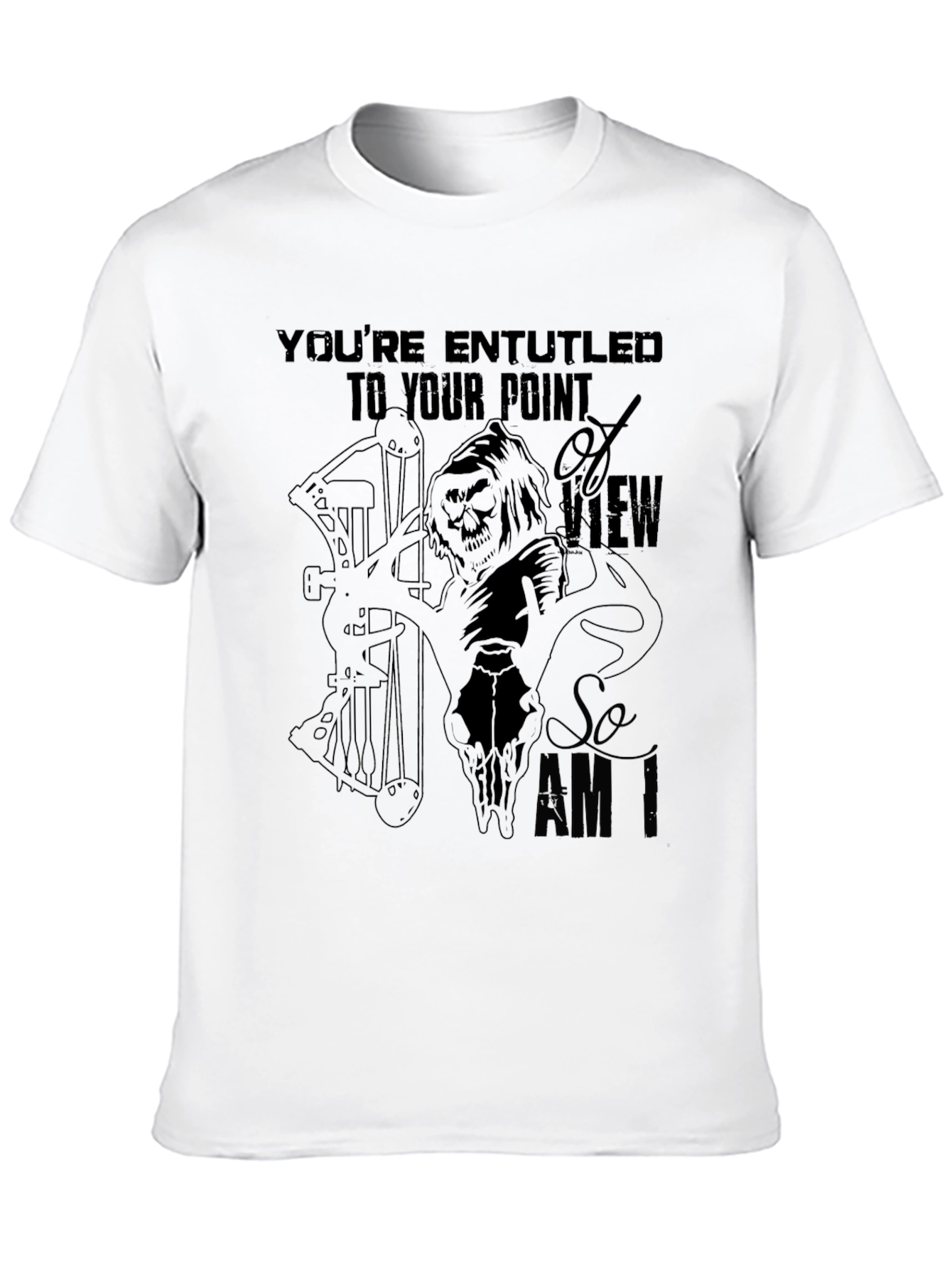 Black Grim Reaper Bow Hunting T-Shirt for Outdoor Enthusiasts view 10