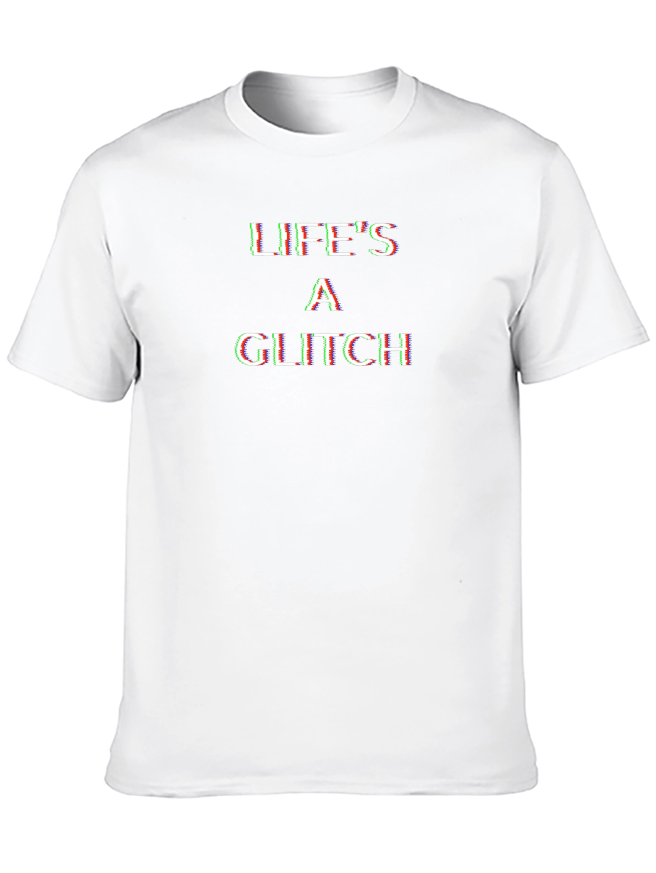 Black Life's a Glitch Graphic Tee - Black Casual T-Shirt view 10